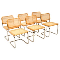 Vintage Set of Six Italian Cesca Dining Chairs
