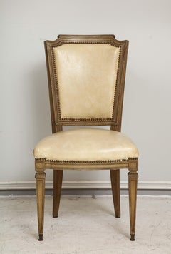 Vintage Set of Six Louis XVI Style Painted Dining Room Chairs