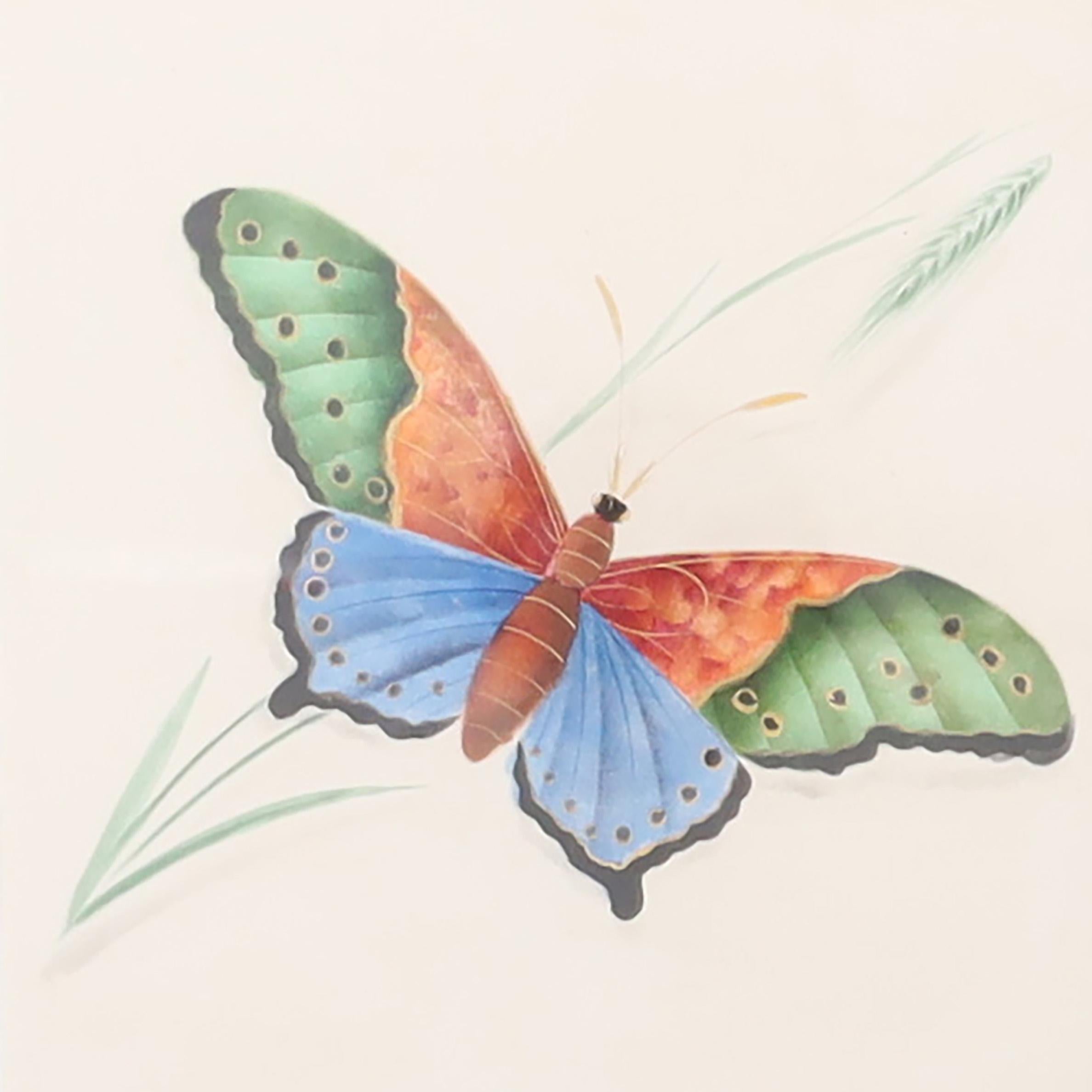Vintage Set of Six Moth Watercolors For Sale 3