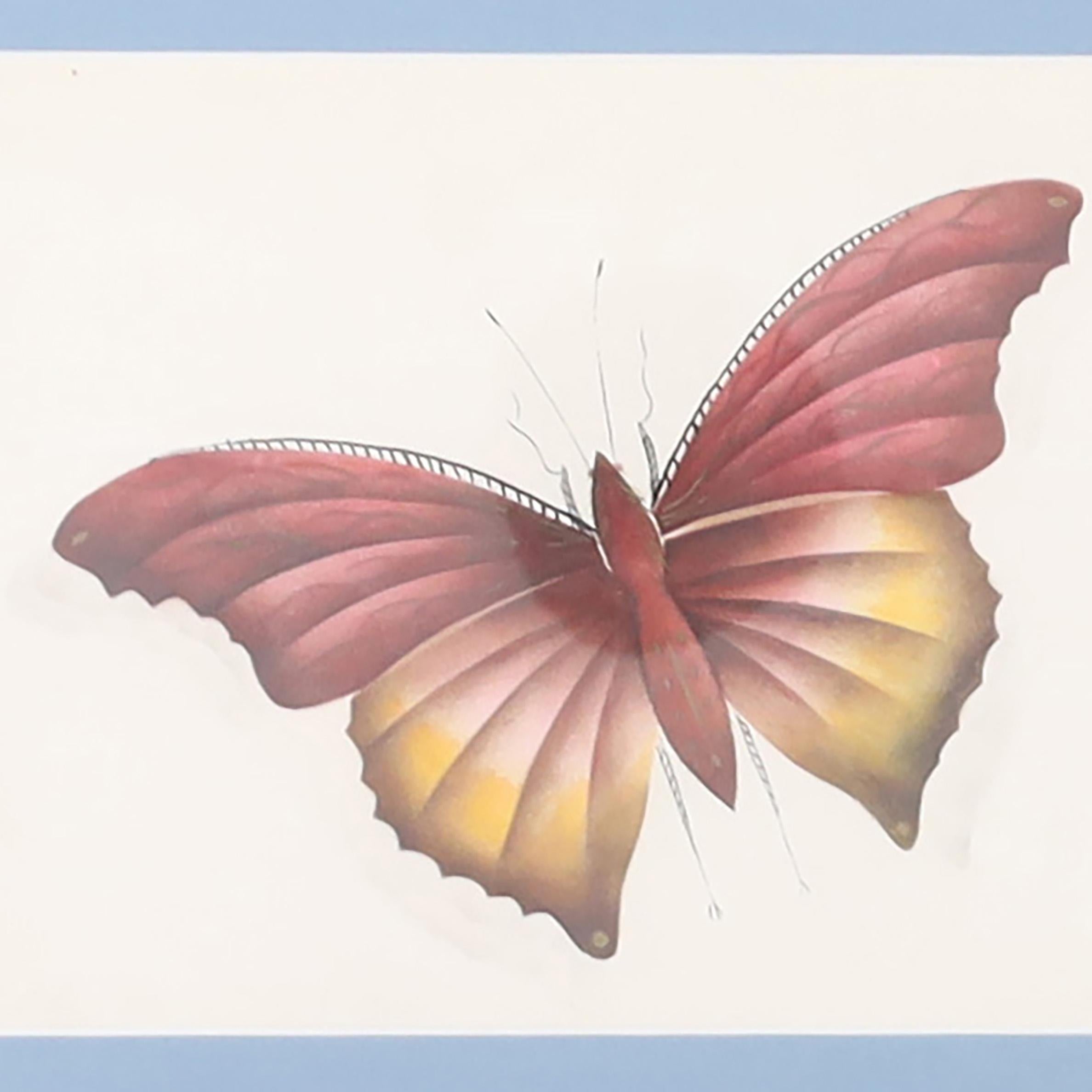 Vintage Set of Six Moth Watercolors For Sale 5