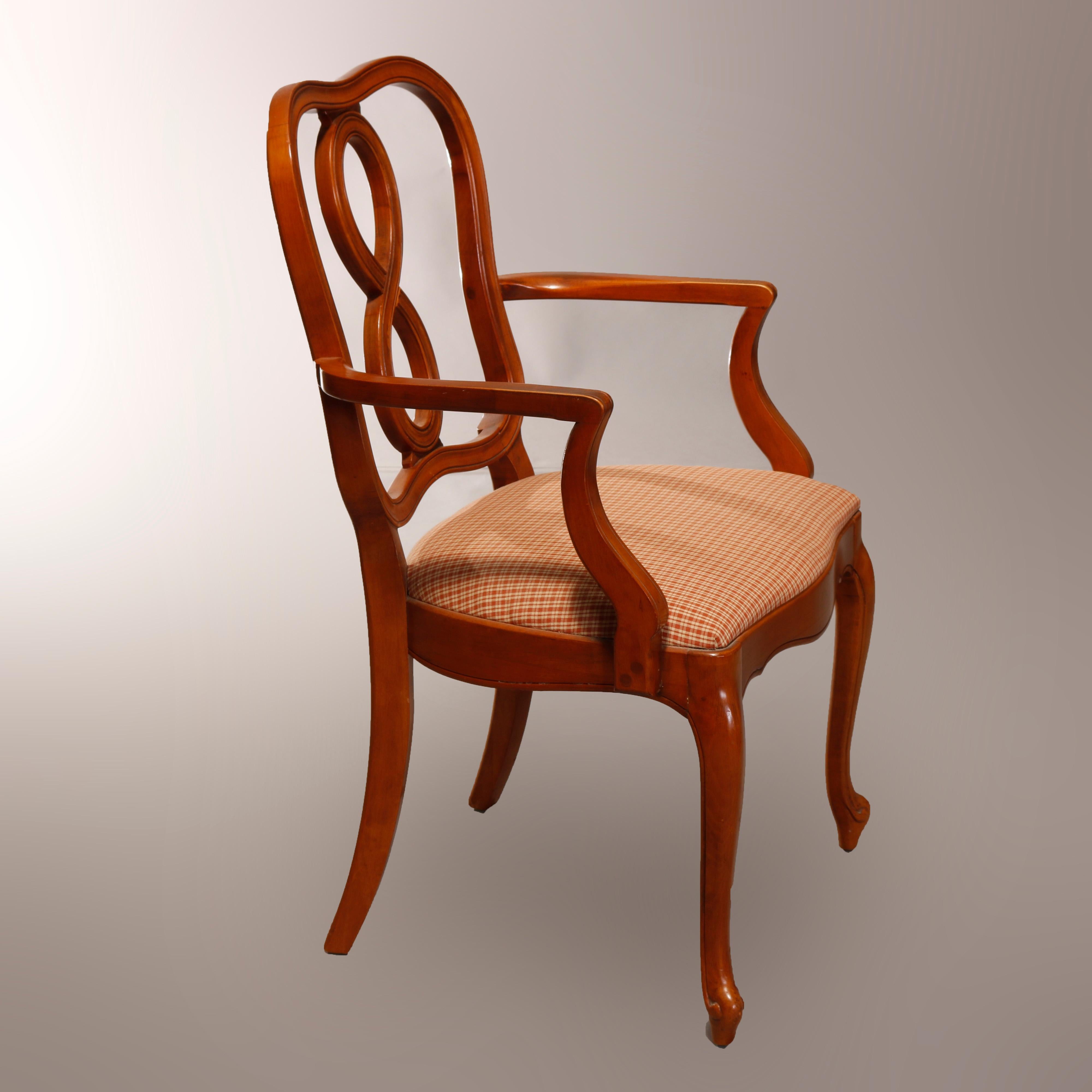 Vintage Set of Six Satinwood French Country Dining Chairs, 20th Century In Good Condition In Big Flats, NY