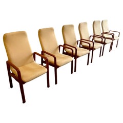 Vintage Set of Six Teak Danish High Back Chairs by Drylund, 1970s