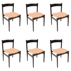 Set aus sechs Stühlen aus Nussbaumholz von Gianfranco Frattini für Cassina