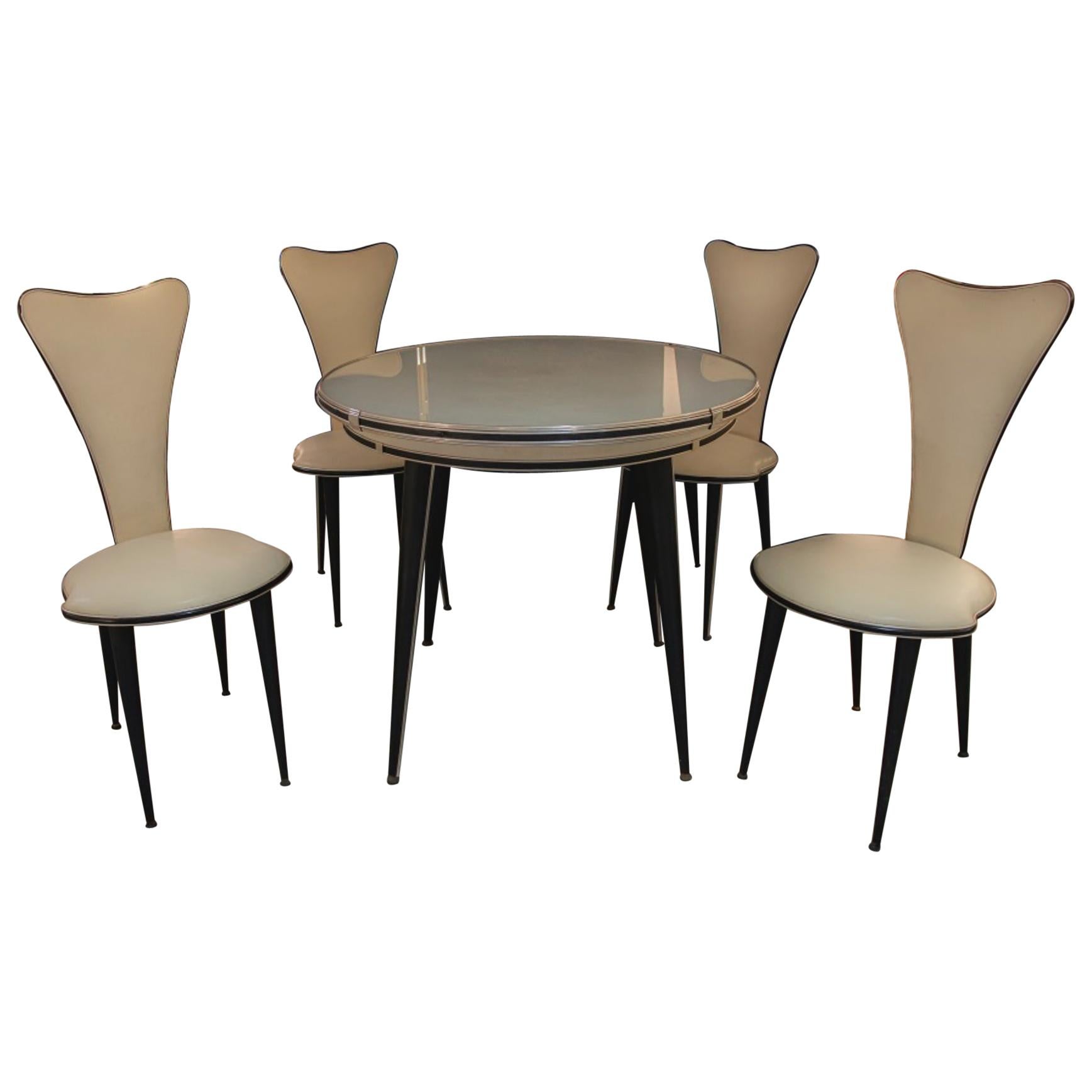 Vintage Set of Table and Chairs by Umberto Mascagni, 1960s