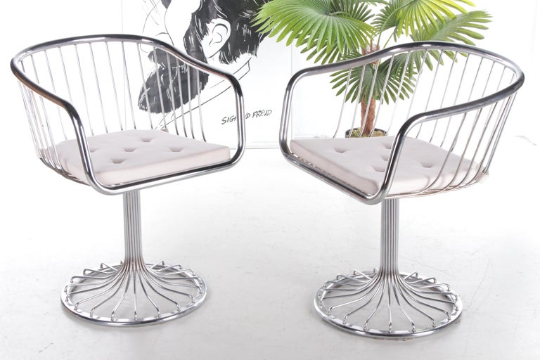 Vintage Set of Tacke Metal Wire Chairs, 1970s at 1stDibs