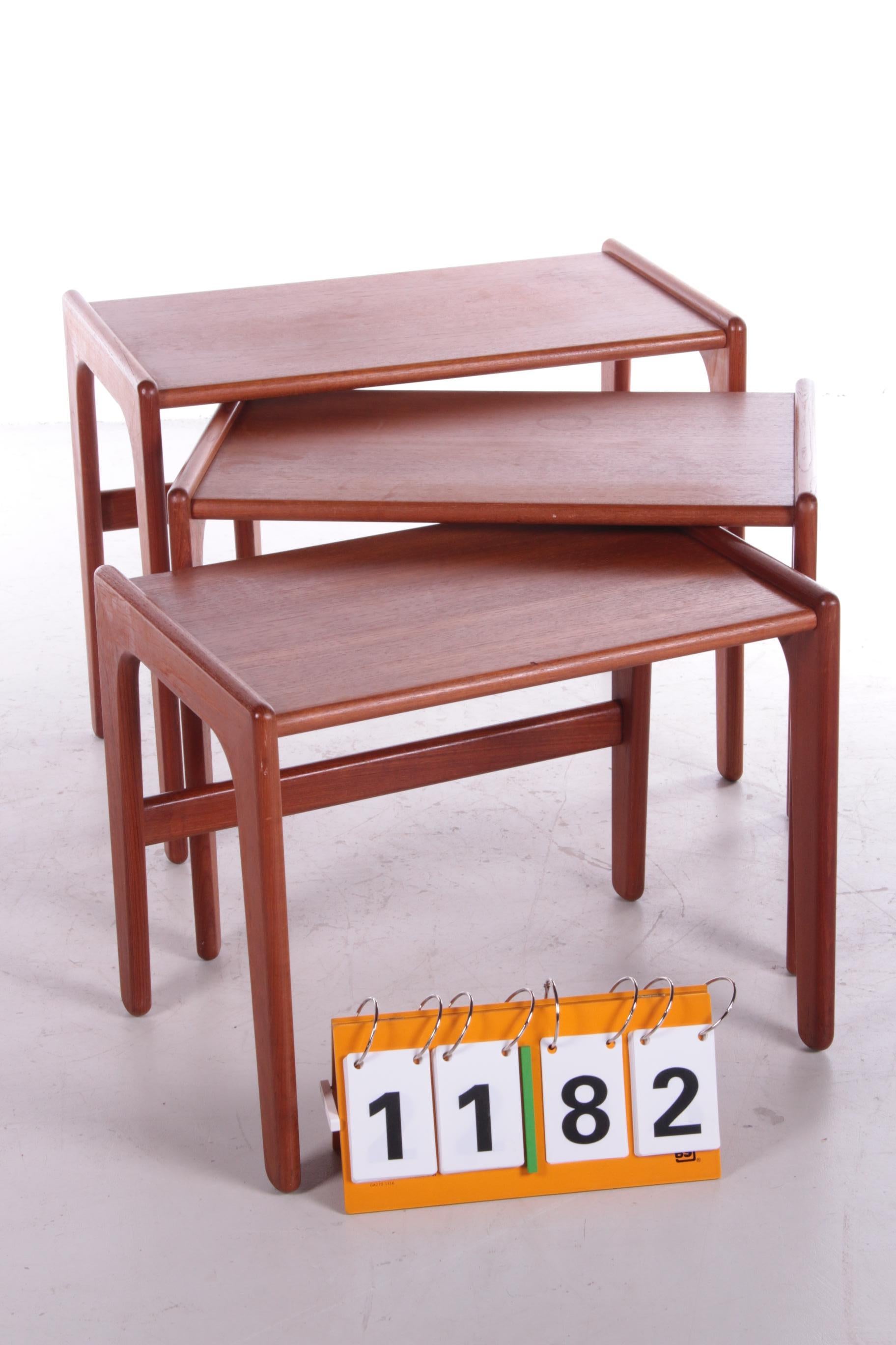 German Vintage Set of Teak Side Tables, 1960s For Sale