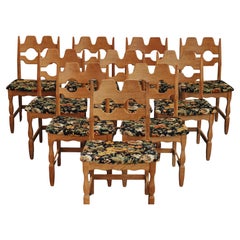 Vintage Set of Ten Henning Kjaernulf Razor Dining Chairs From Denmark, 1970s
