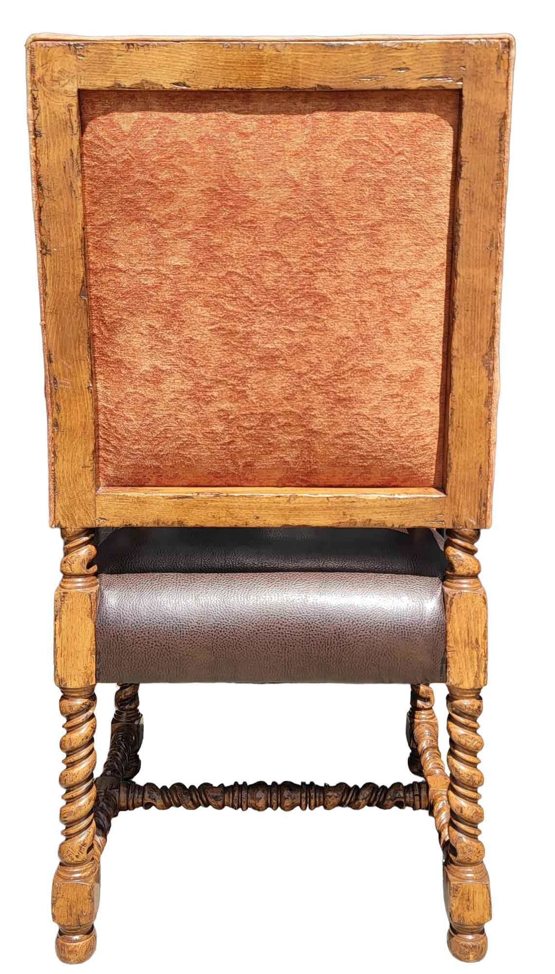 Vintage Set of Ten Spanish Revival Barley Twist High Back Chairs 12
