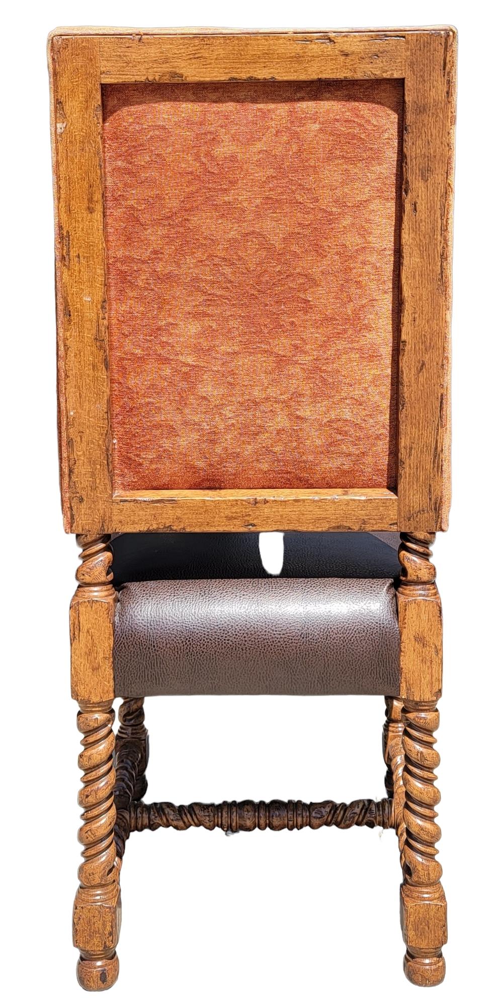 Vintage Set of Ten Spanish Revival Barley Twist High Back Chairs 4
