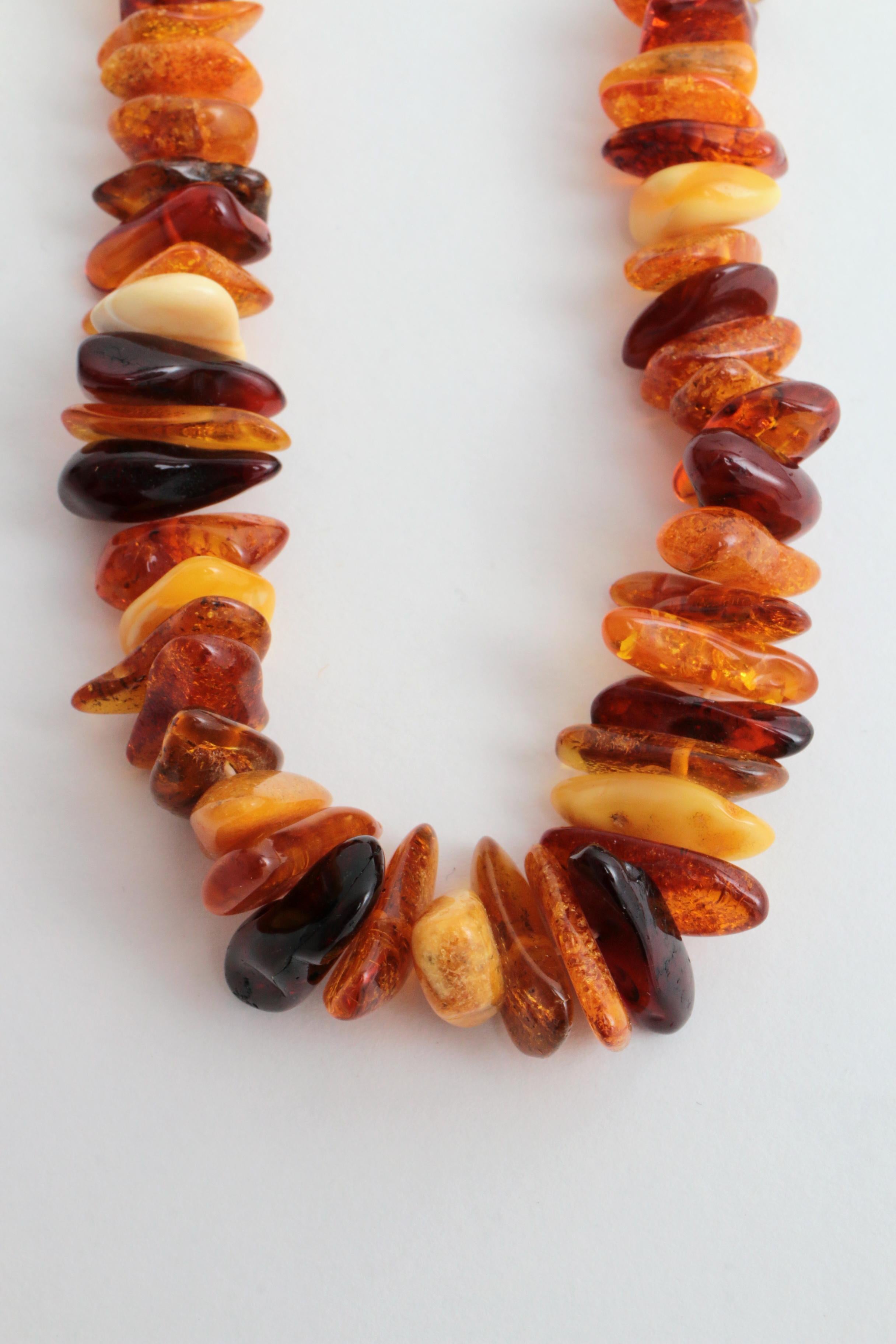 Mid-20th Century Vintage Set of Three Amber Necklaces, 1960s For Sale