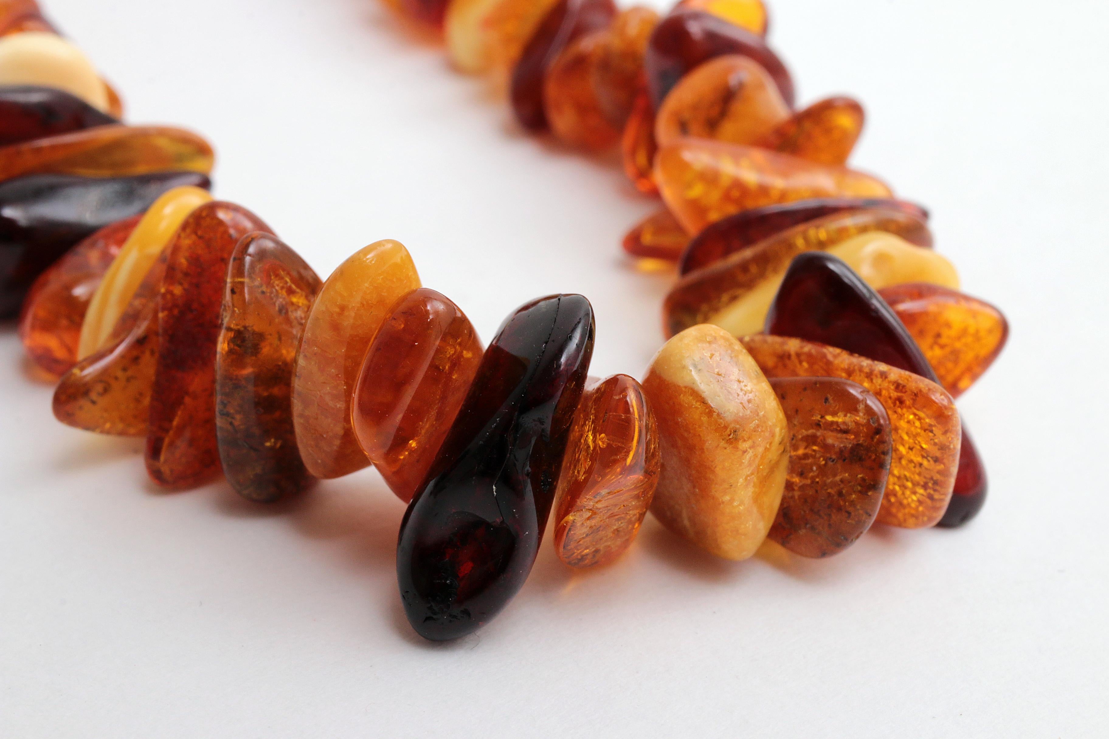 Multi-gemstone Vintage Set of Three Amber Necklaces, 1960s For Sale