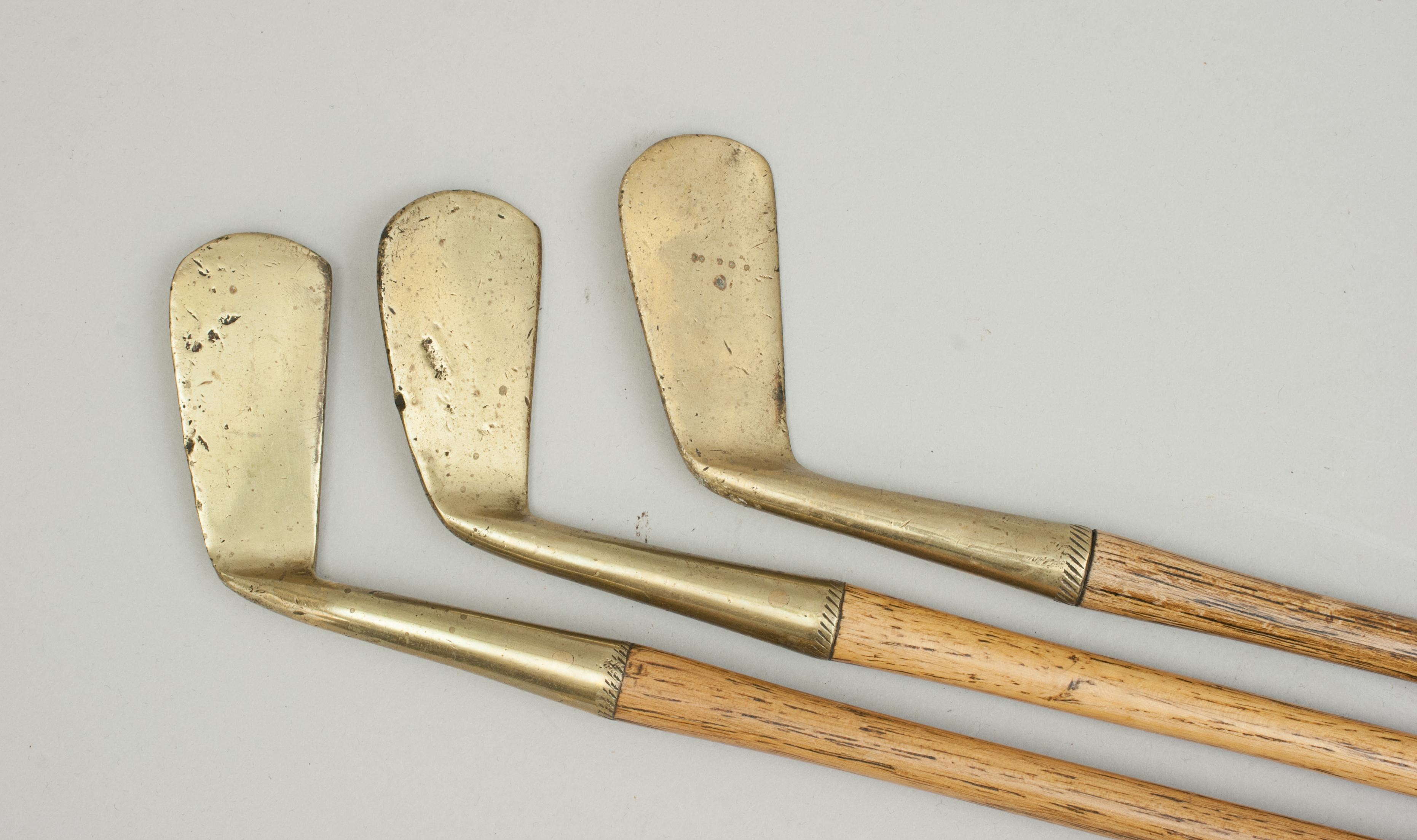 British Vintage Set of Three Child's Golf Clubs by Halley & Co For Sale