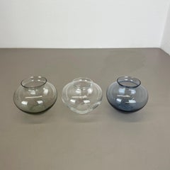 Vintage Set of Three Heart Vases Turmaline by Wilhelm Wagenfeld for WMF, 1960s