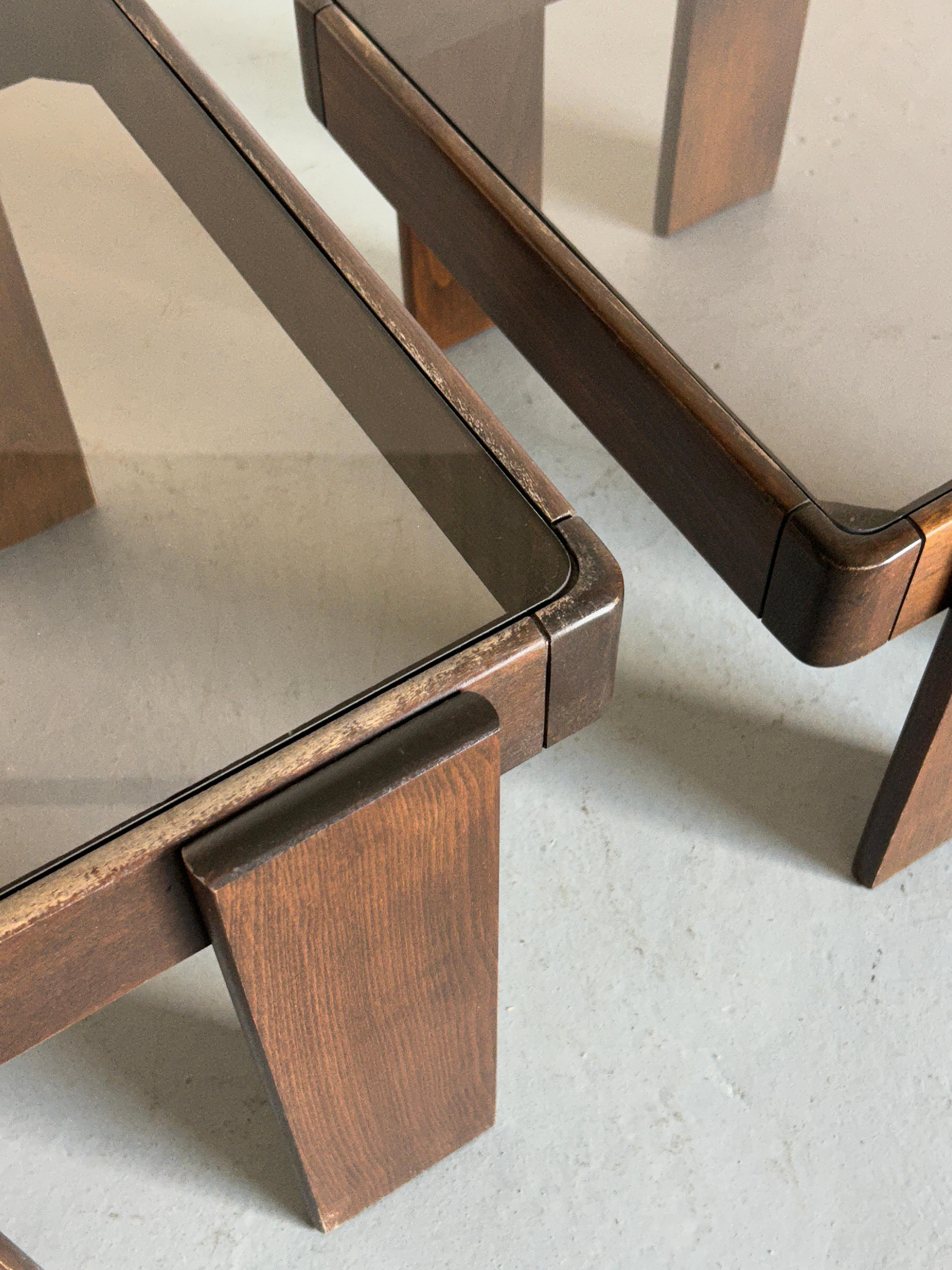 Vintage Set of Three Nesting Tables, Designed by Gianfranco Frattini for Cassina 4