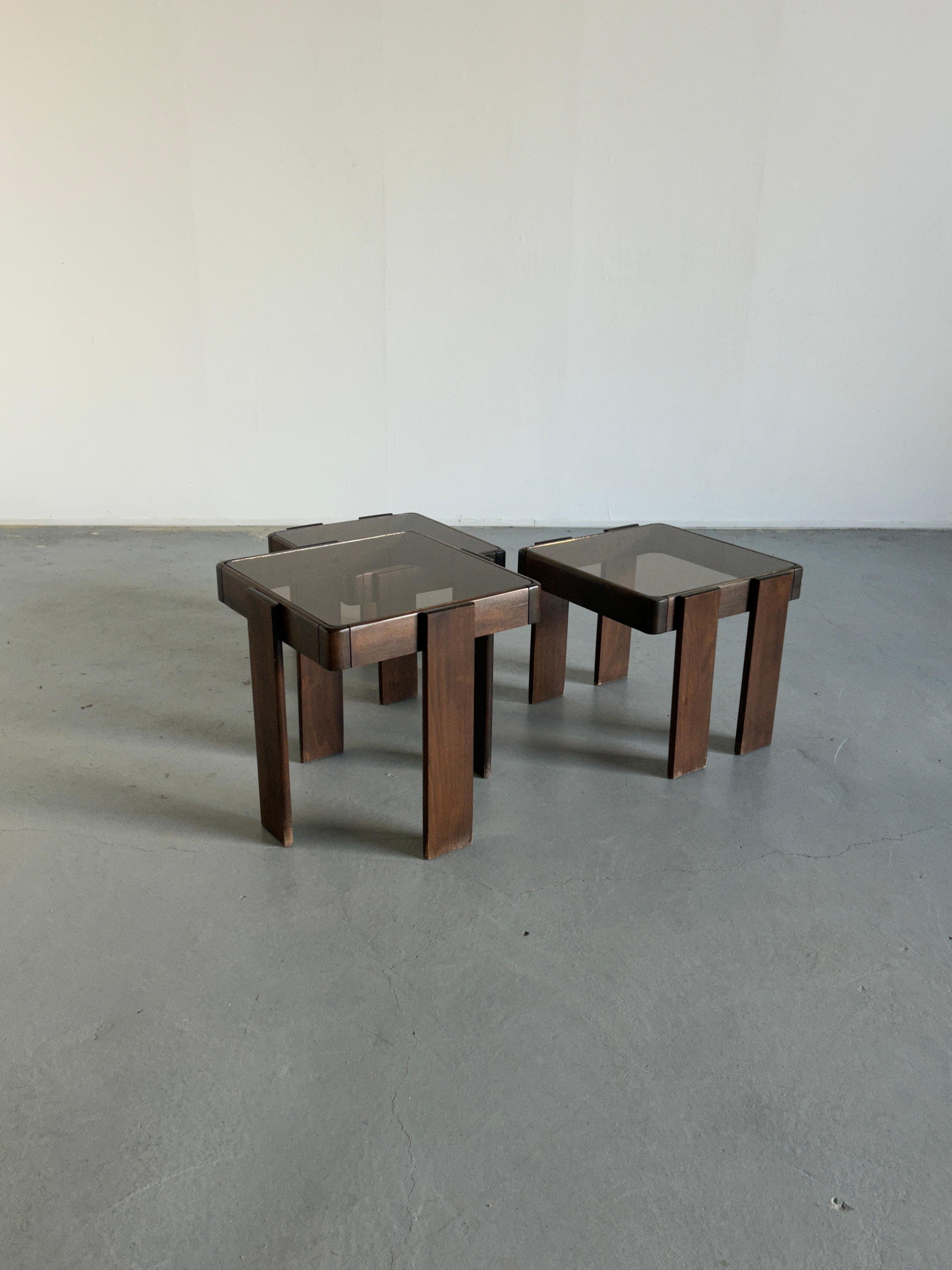 Croatian Vintage Set of Three Nesting Tables, Designed by Gianfranco Frattini for Cassina