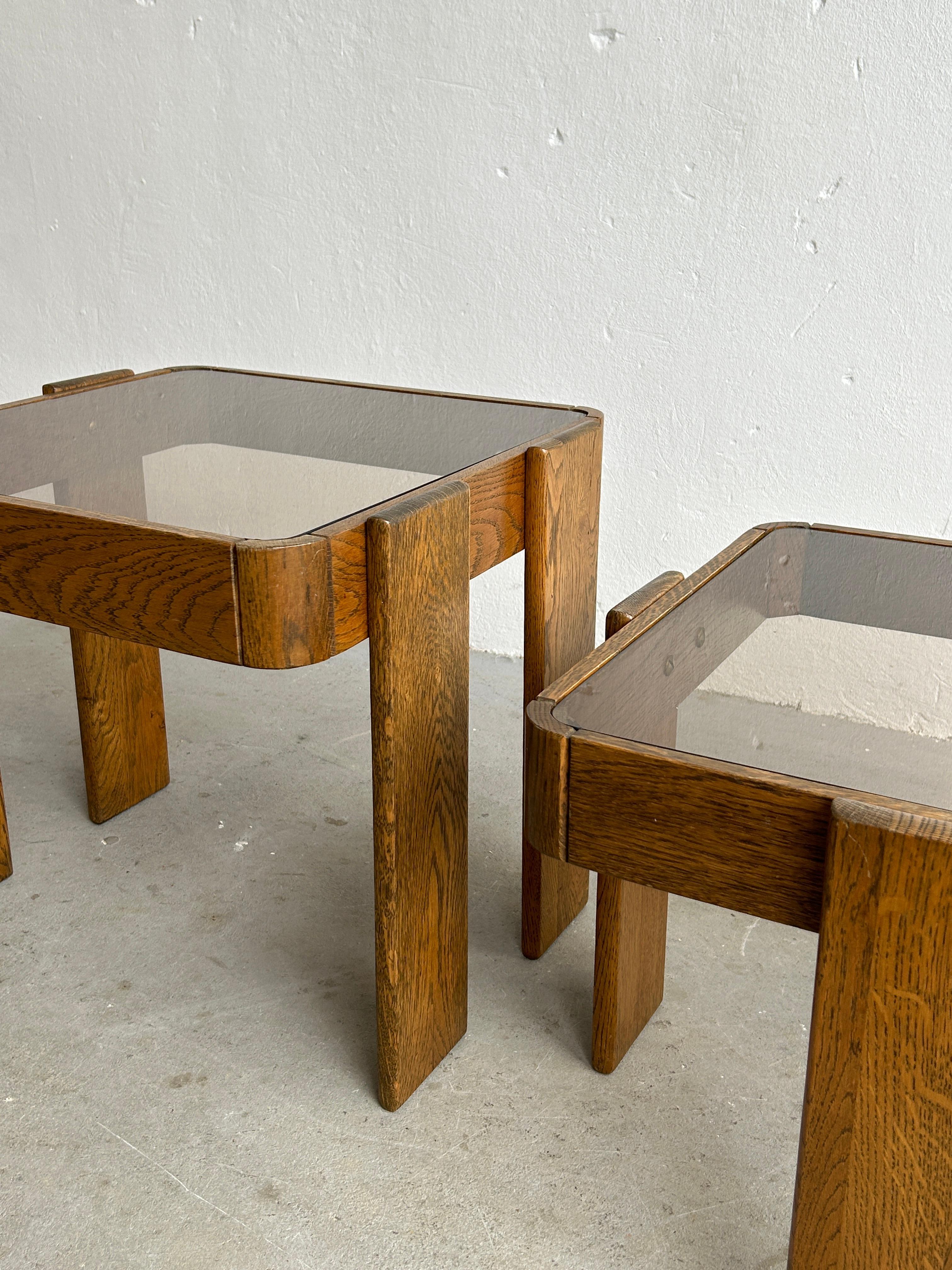 Late 20th Century Vintage Set of Three Nesting Tables, Designed by Gianfranco Frattini for Cassina