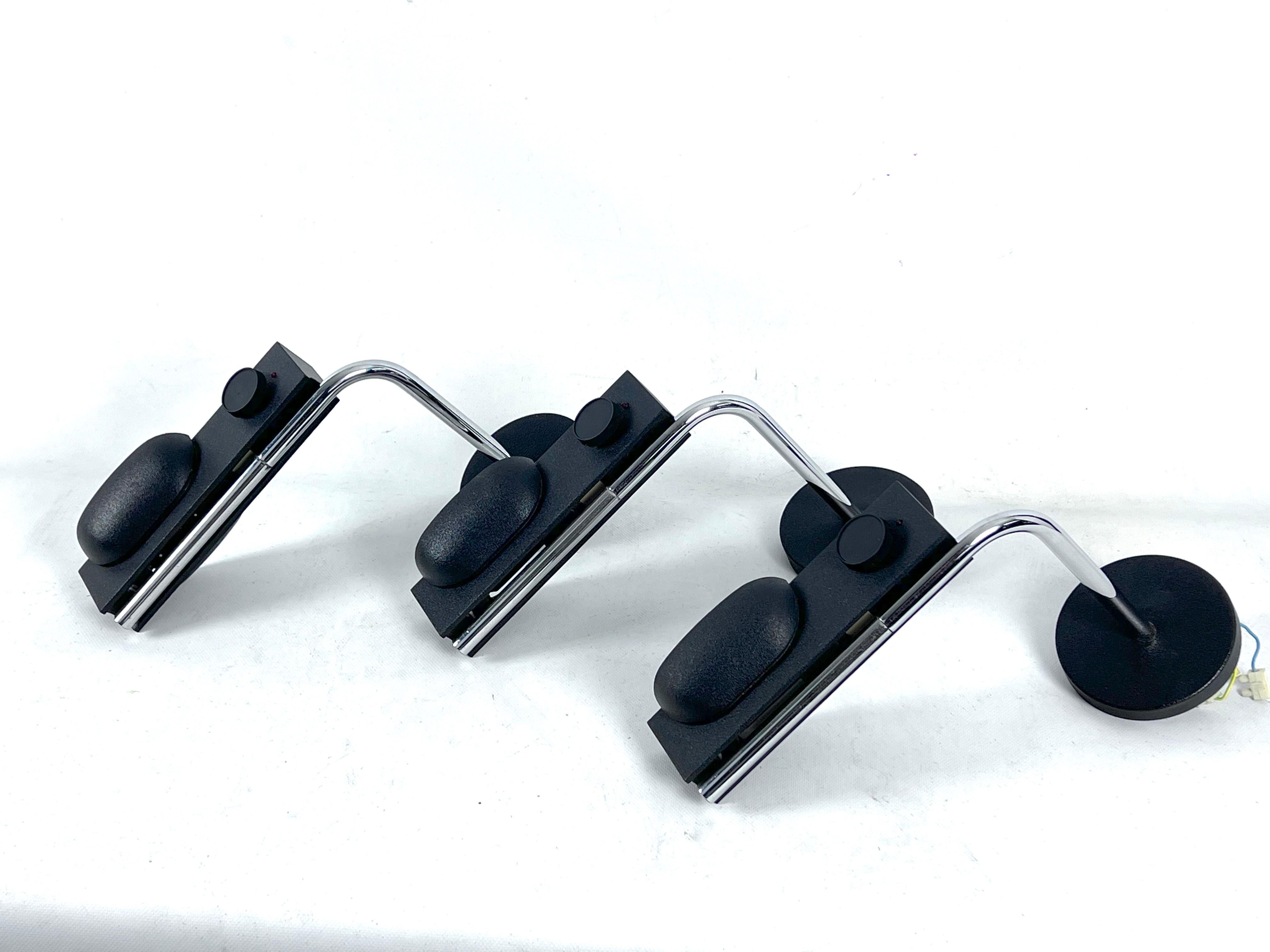Metallo Set di tre applique vintage di Ernesto Gismondi per Artemide. Italia anni '80 in vendita