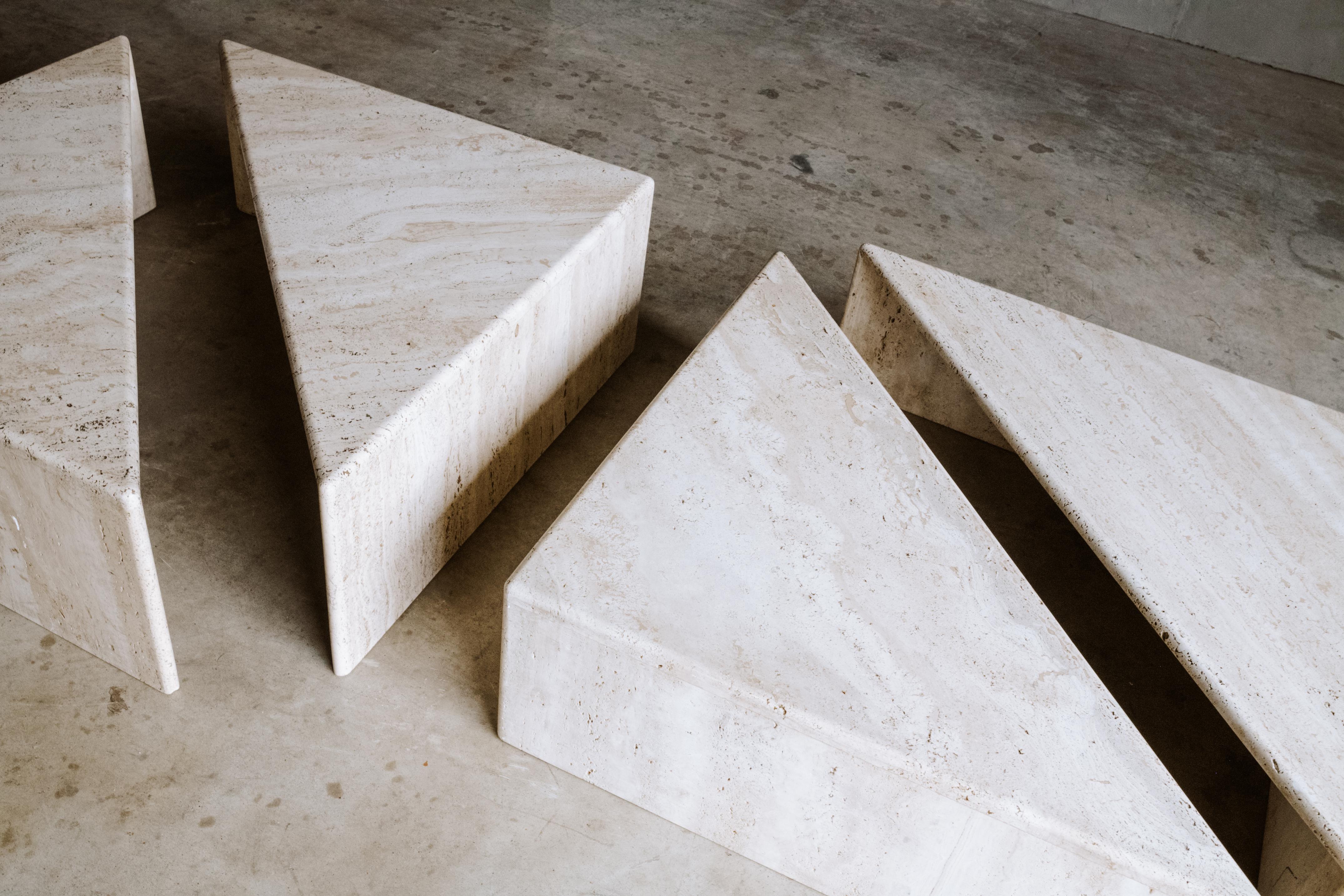 Mid-20th Century Vintage Set of Travertine Coffee Tables from France, Circa 1960