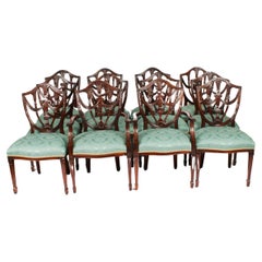 Used Set of Twelve Federal Revival shield back dining chair 20th C