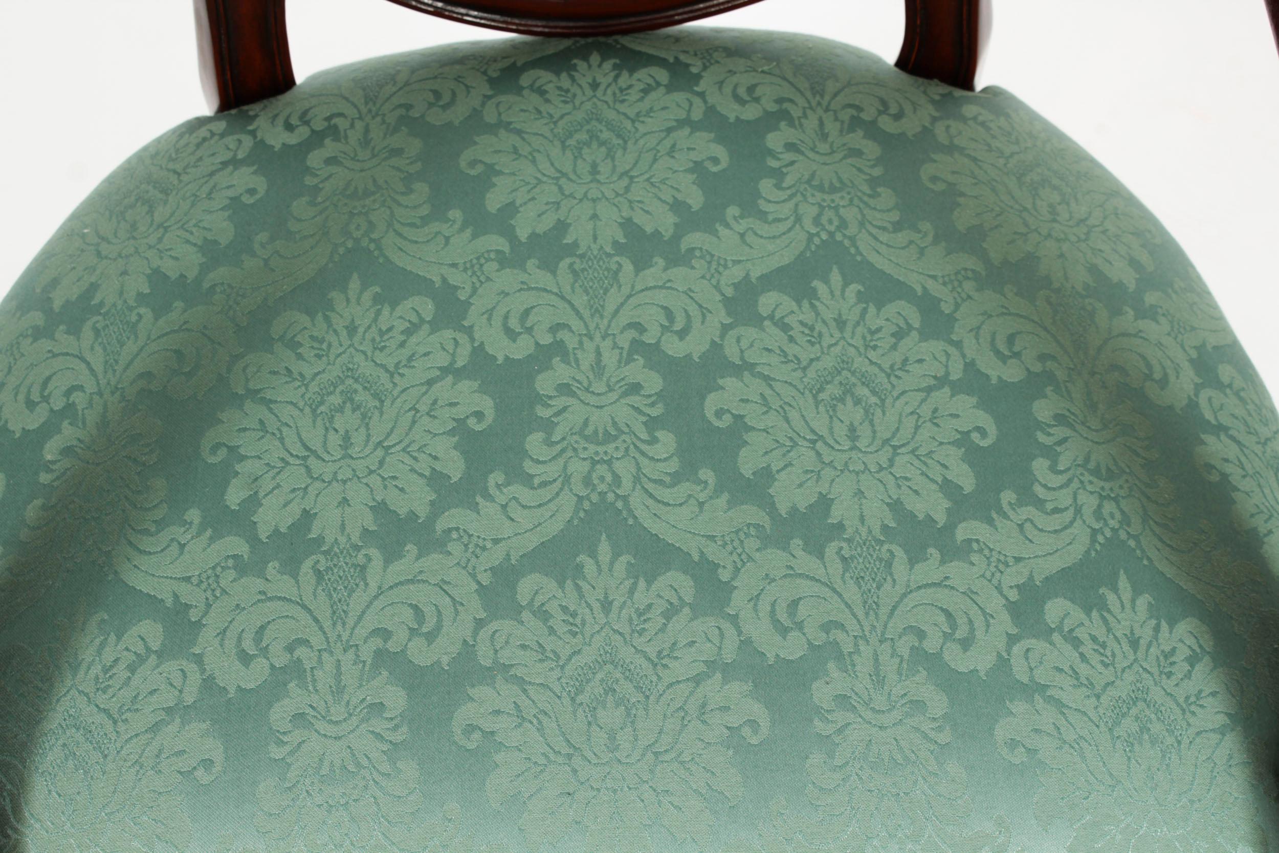 Vintage Set of Twelve Federal Revival Shield Back Dining Chairs 20th Century For Sale 11