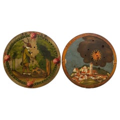 Vintage Conjunto de Dos Decorativo Club de Tiro Lodge Objetivo Placa Alemán