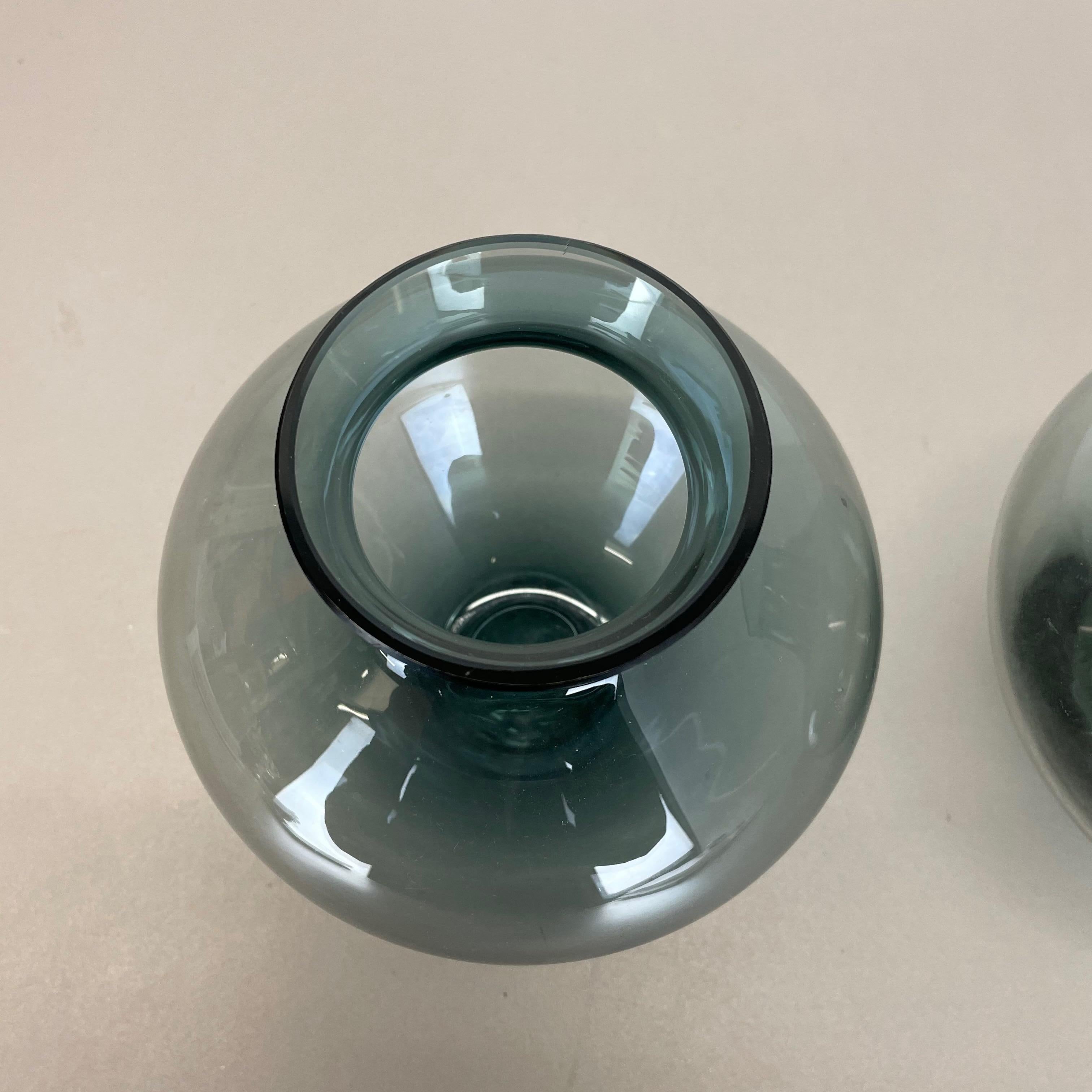 Vintage Set of Two Heart Vases Turmaline by Wilhelm Wagenfeld for WMF, 1960s For Sale 4