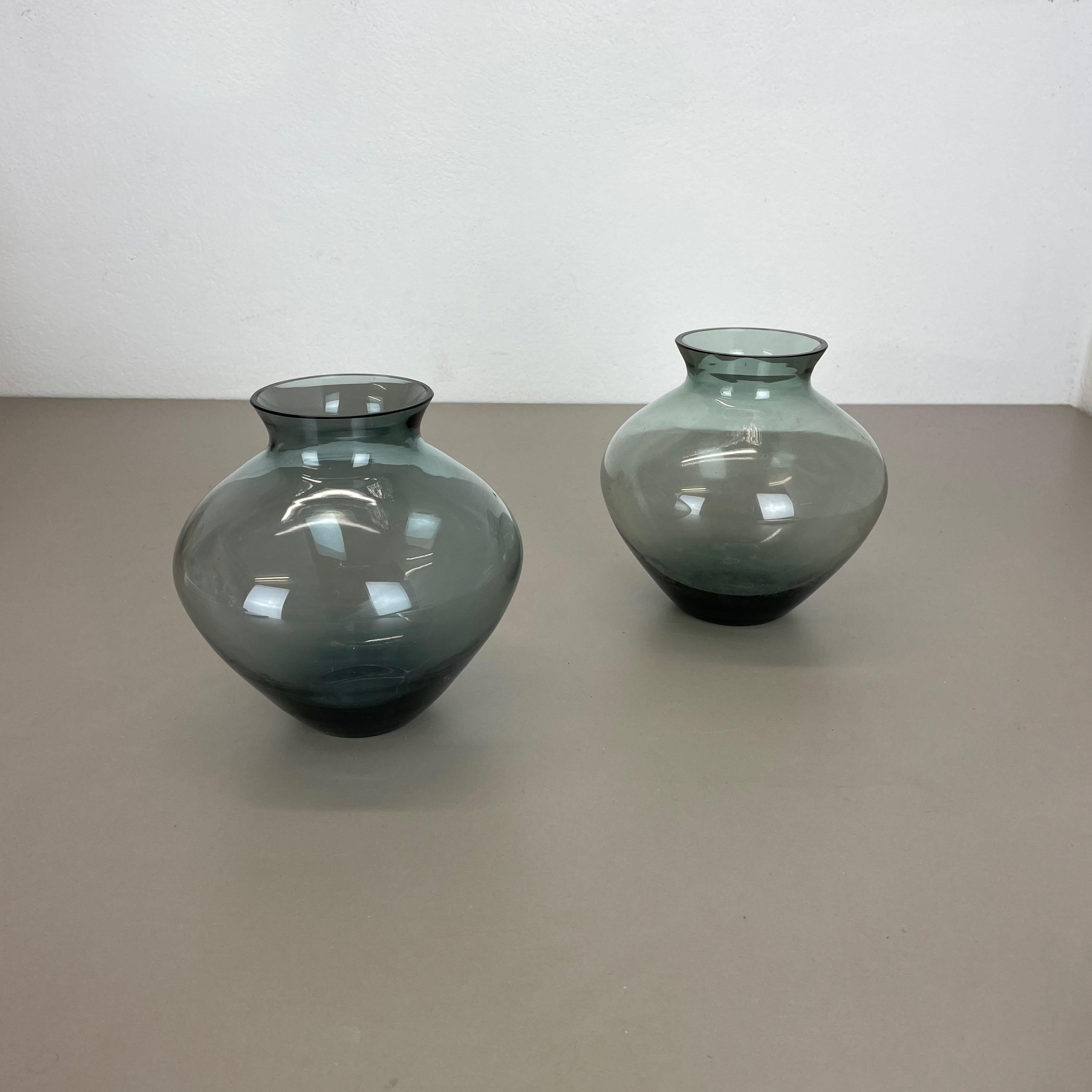 Mid-Century Modern Ensemble vintage de deux vases en forme de cœur en turmaline de Wilhelm Wagenfeld pour WMF, années 1960 en vente