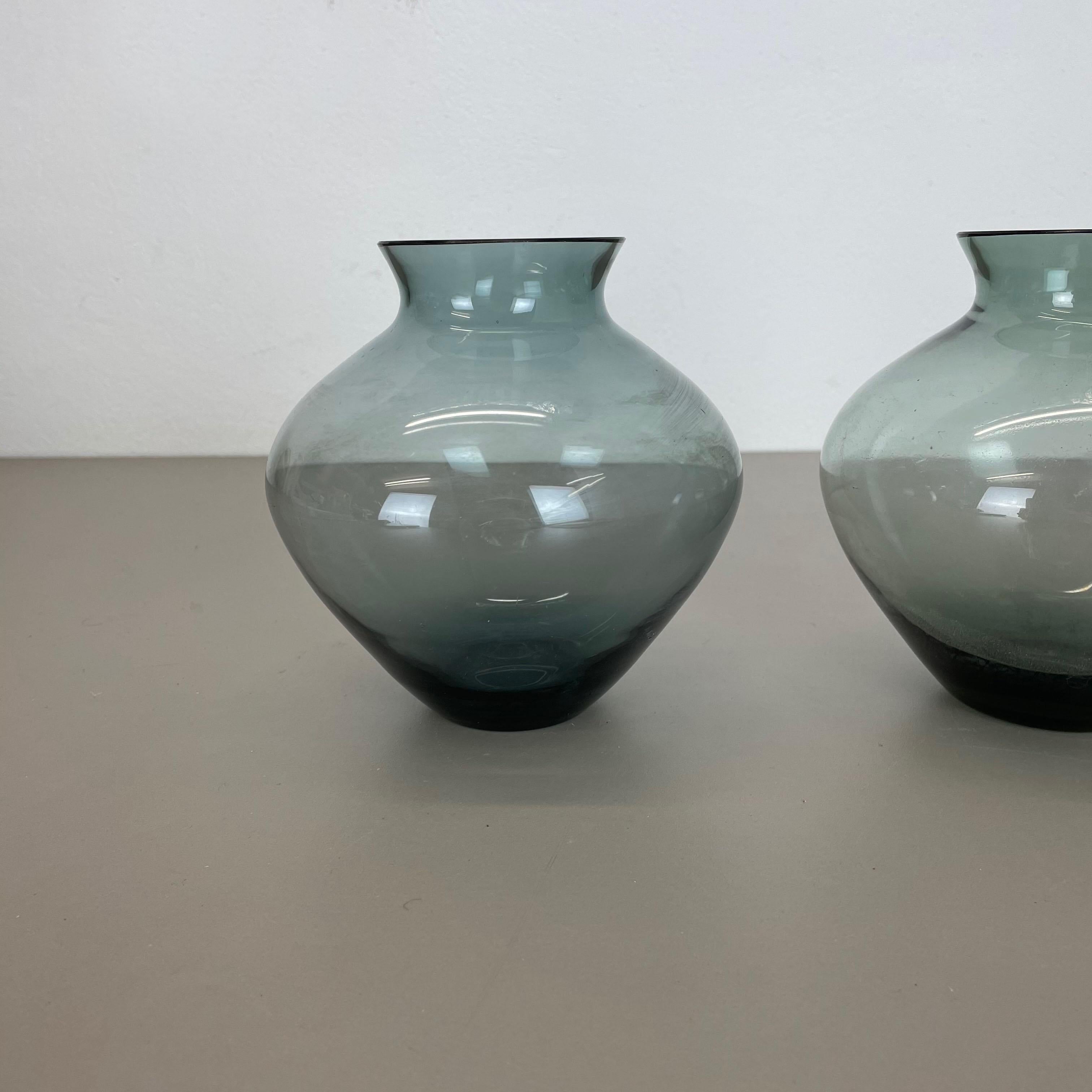 German Vintage Set of Two Heart Vases Turmaline by Wilhelm Wagenfeld for WMF, 1960s For Sale