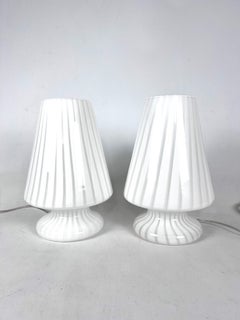 Vintage Set of Two Postmodern Murano Glass Table Lamps from 70s