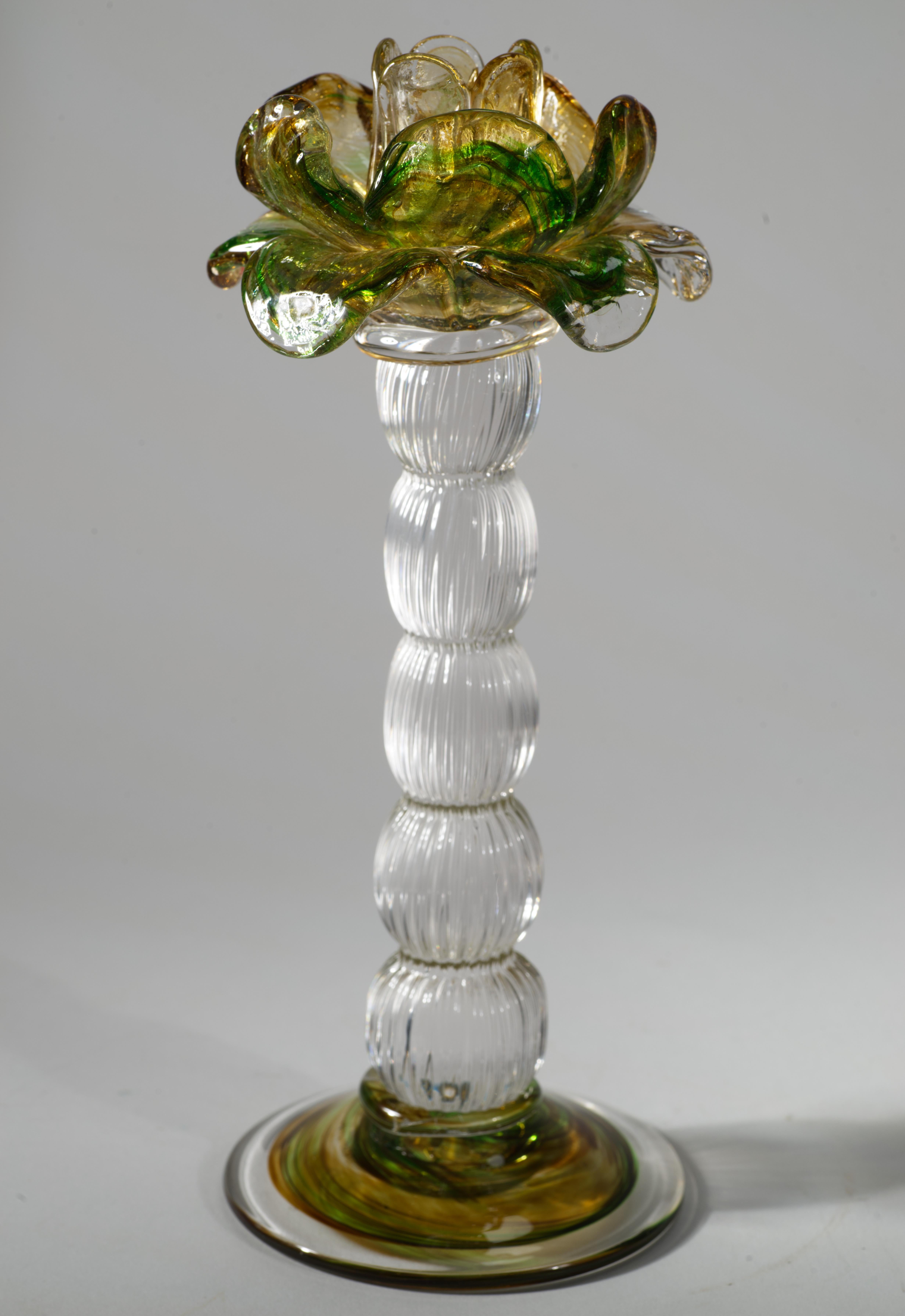 Set di candelabri in vetro di Murano e Venezia nello stile di Salviati in vendita 3
