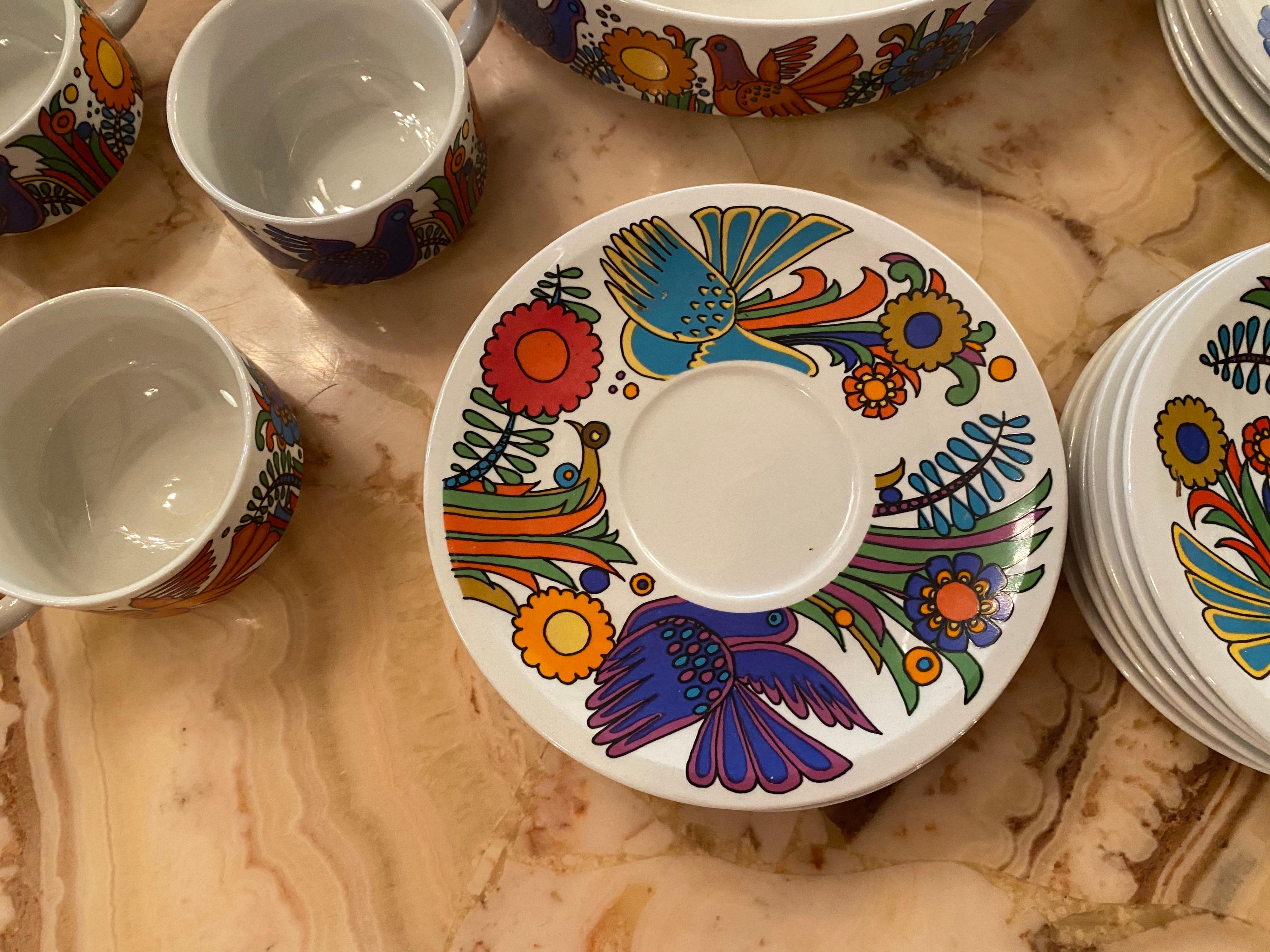 Ceramic Vintage Set of Villeroy and Boch Acapulco Dinnerware