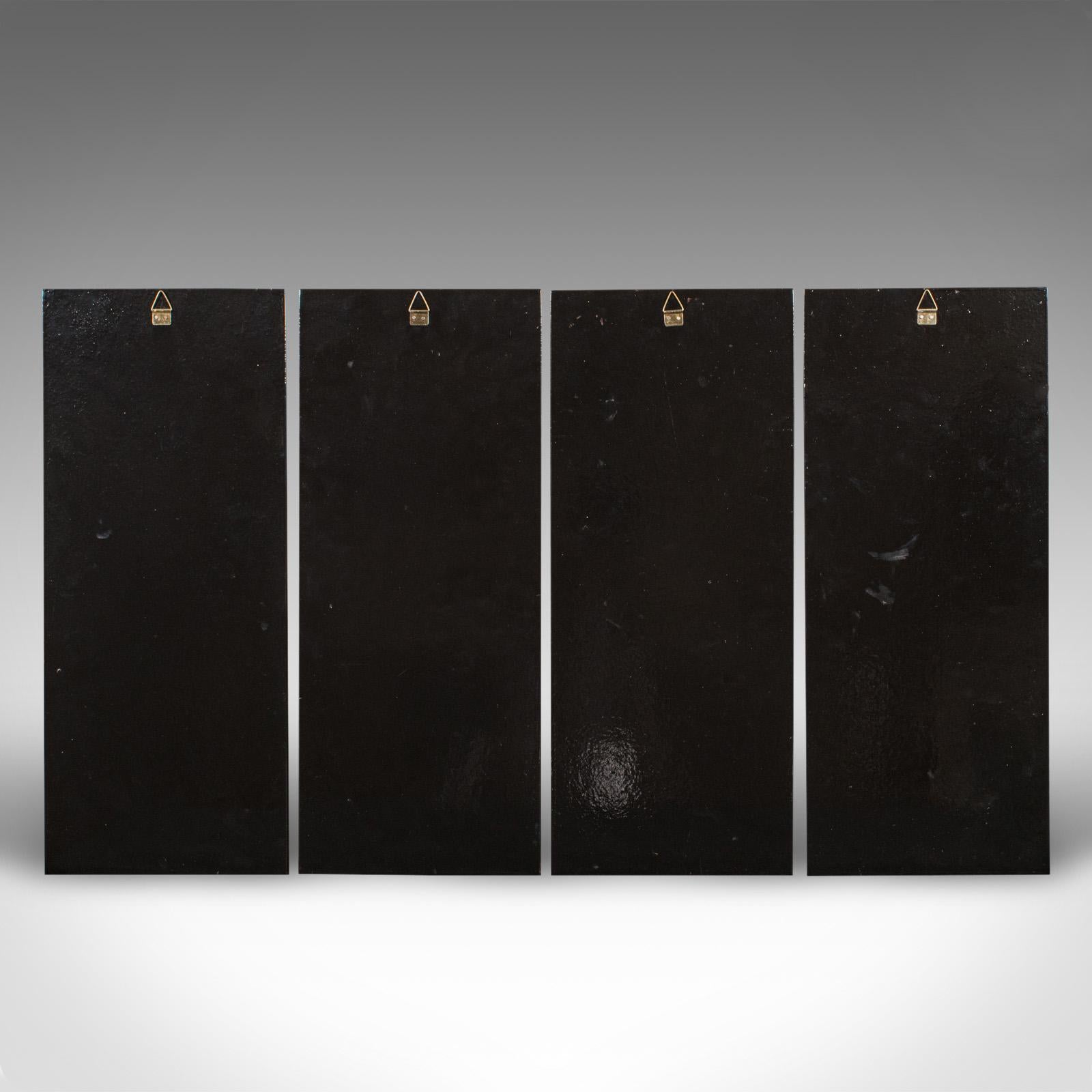 Conjunto Vintage De Paneles De Pared, Chino, Laca, Nácar, Pantalla Oriental en venta 7