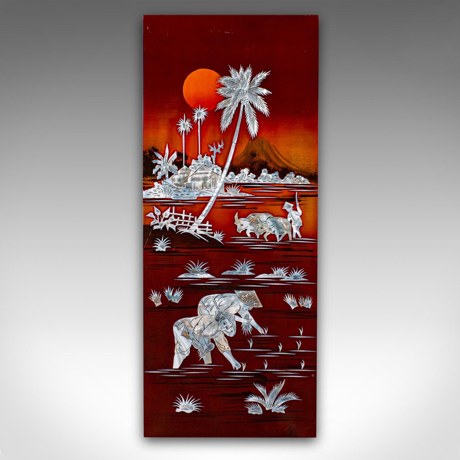 Conjunto Vintage De Paneles De Pared, Chino, Laca, Nácar, Pantalla Oriental Exportación china en venta