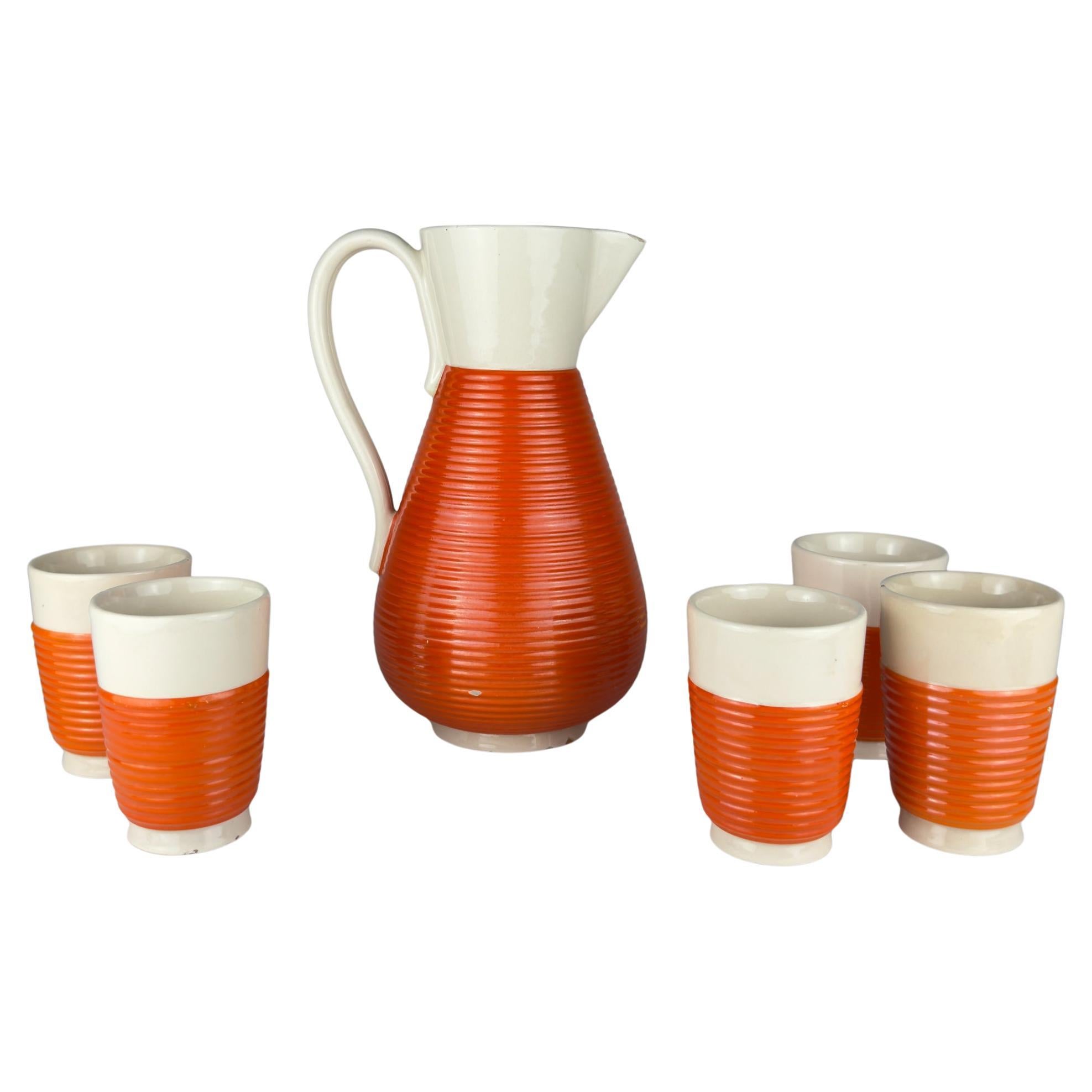 Vintage set of water from Ceramiche Rometti Umbertide, Italy 1930s
