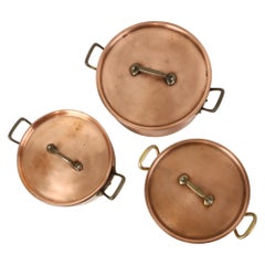 Set Vintage Ollas Profesionales Cobre Rojo Unicornio