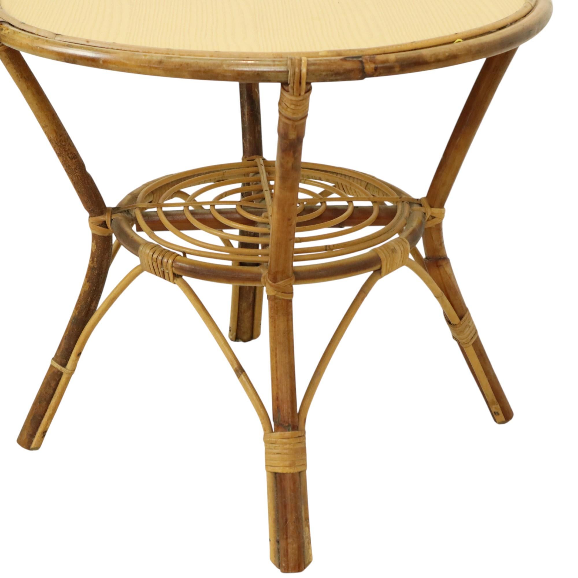 Vintage Set Rattan Chairs Armchairs Table Boho Design Sixties For Sale 2