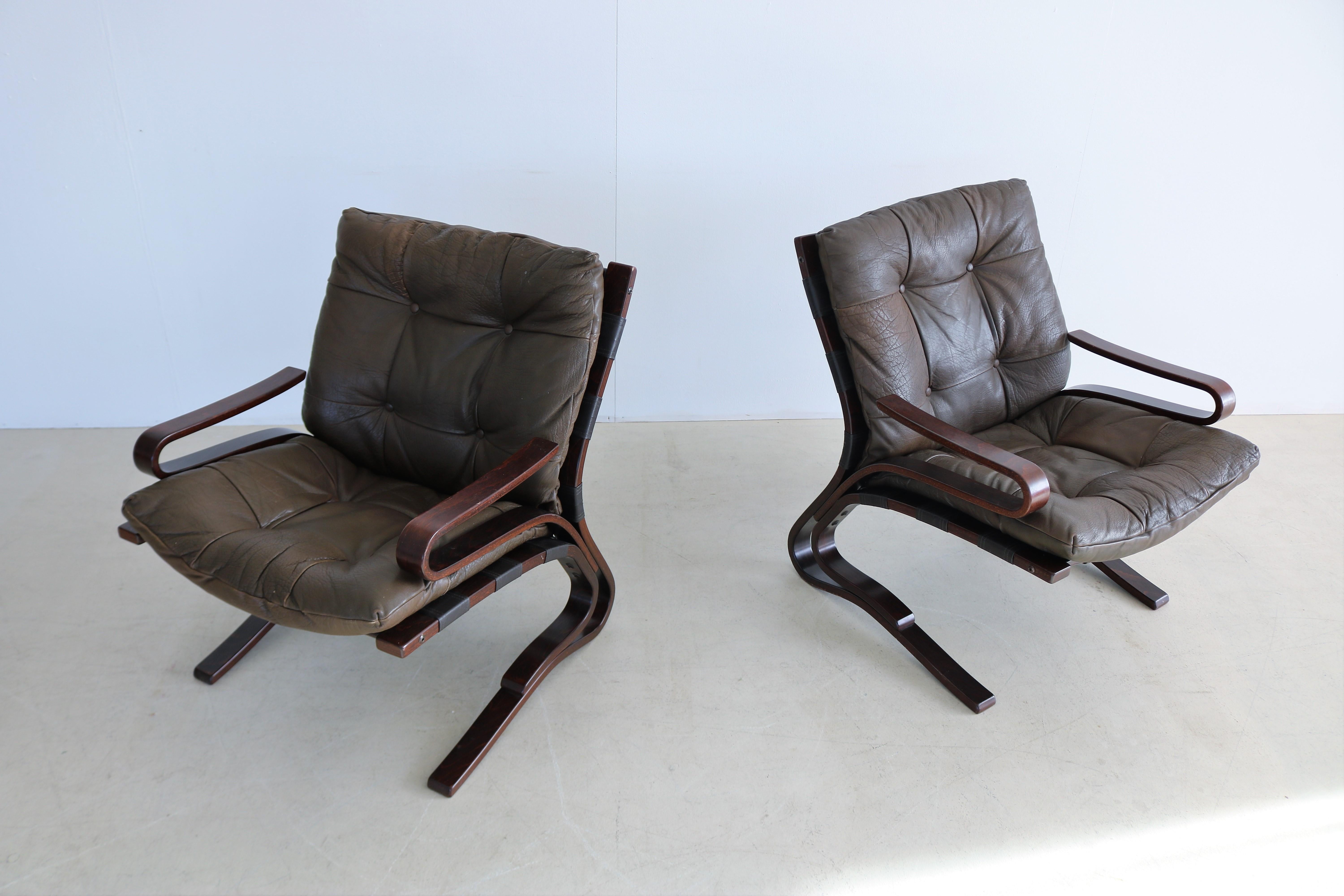 Vintage Set Skyline Easy Chairs In Good Condition In GRONINGEN, NL