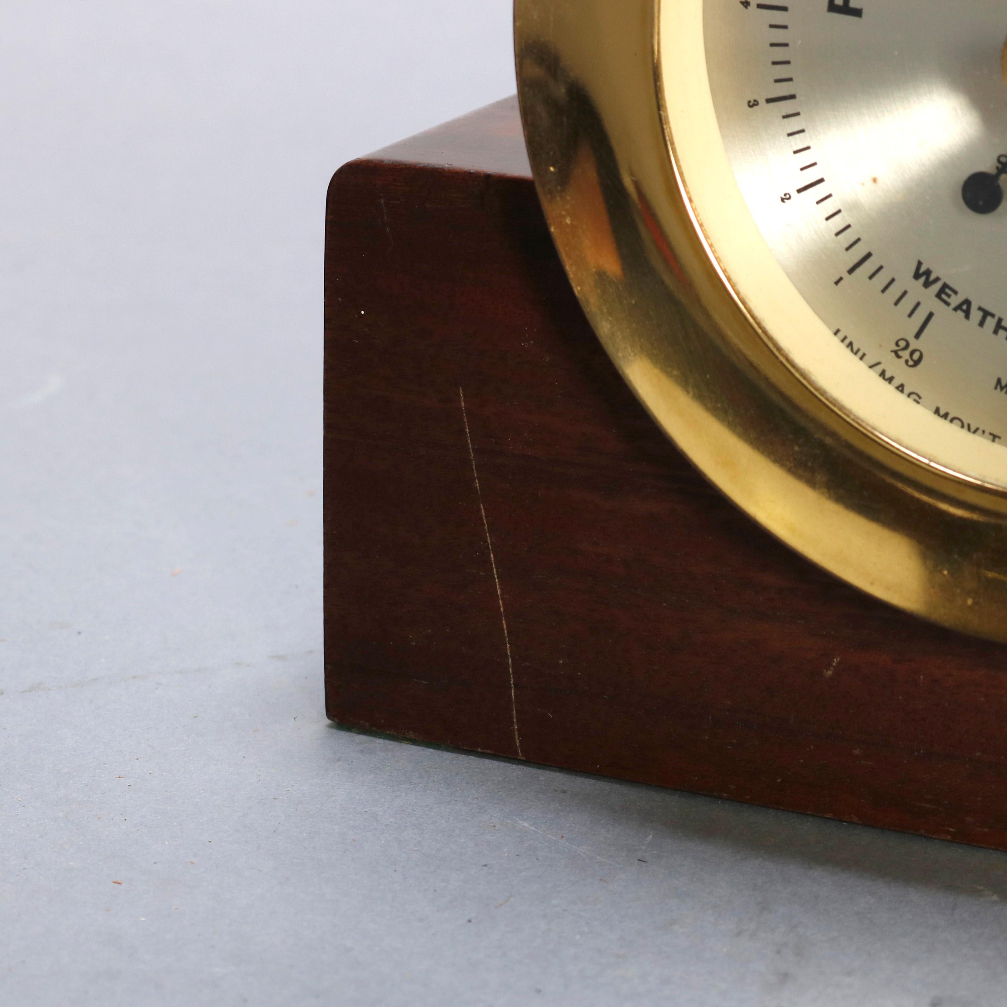 Vintage Seth Thomas Corsair E537-012 Maritime Ships Bell Clock and Barometer Set 2