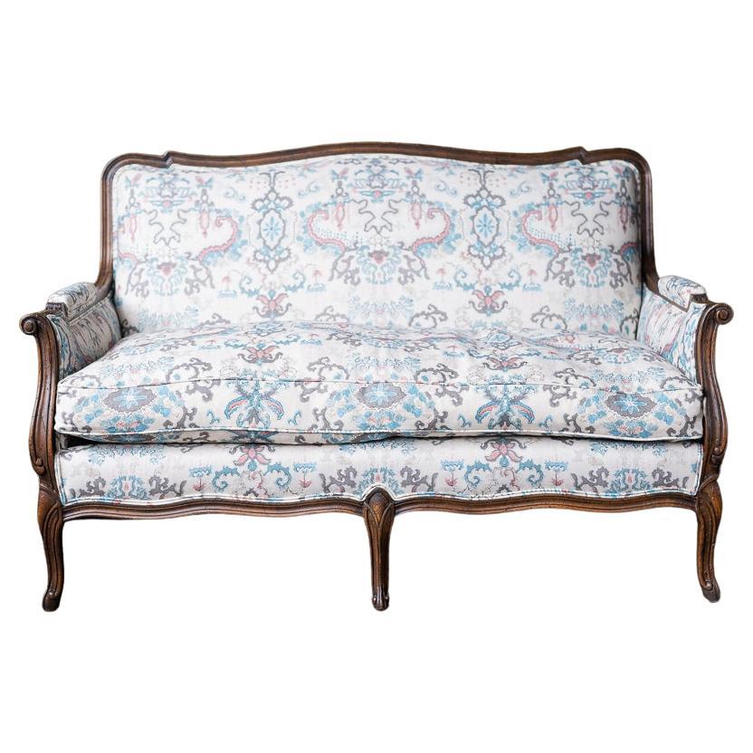 Vintage Sette in Printed Upholstery For Sale