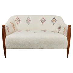 Vintage Settee Newly Upholstered in a Turkish Rug