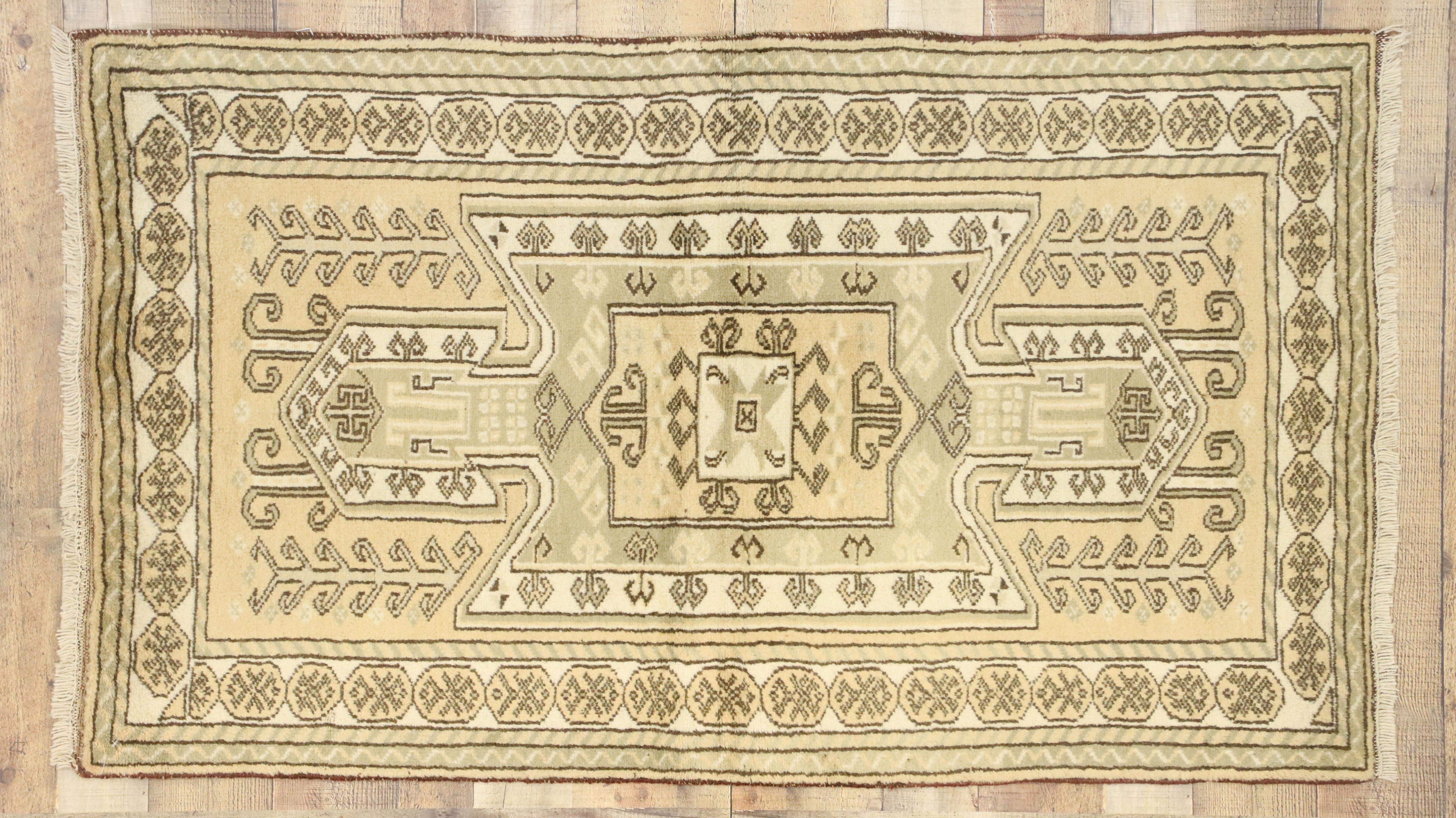 Wool Vintage Sevan Kazak Persian Shirvan Rug with Tribal Style  For Sale