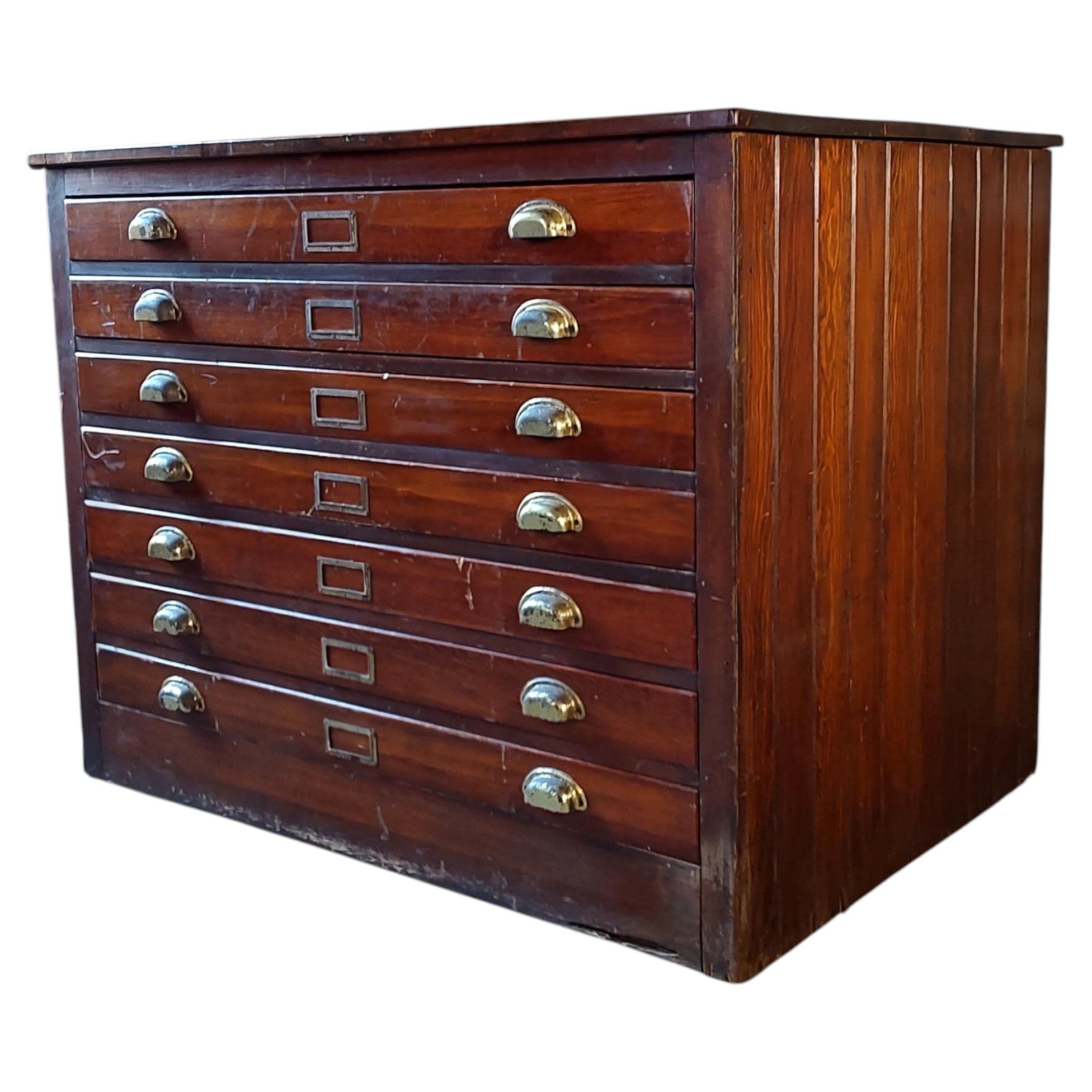 Vintage Seven Drawer Flat File