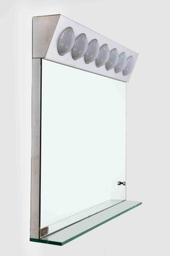 Vintage Seven Lights Wall Mirror by Fontana Arte, Italy 1970s