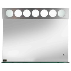 Vintage Seven Lights Wall Mirror by Fontana Arte, Italy 1970s