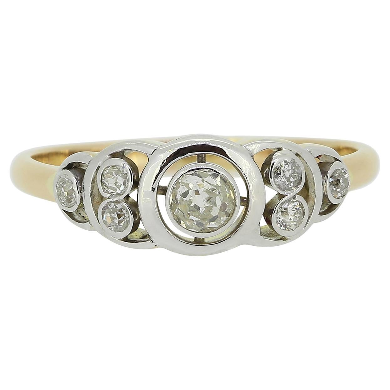 Vintage Seven-Stone Diamond Ring For Sale