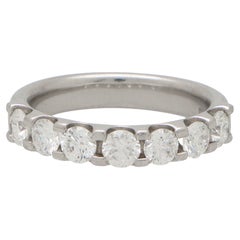 Vintage Seven Stone Diamond Ring Set in Platinum