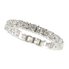 Vintage 1970s White Gold Fully 1.98 Carat Diamond Set Wedding Band