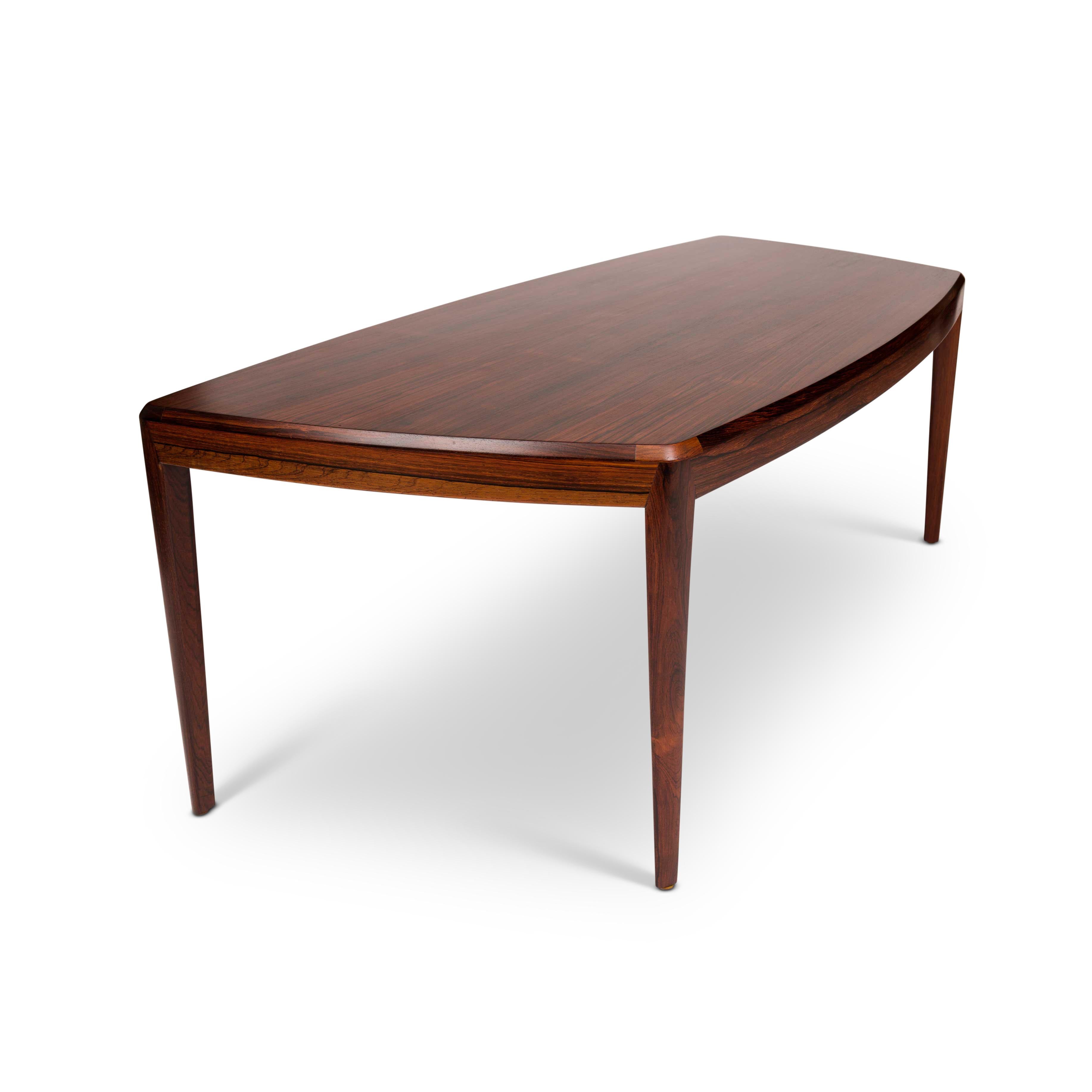 Vintage Severin Hansen Danish Mid-Century Rosewood Coffee Table In Good Condition For Sale In Emeryville, CA