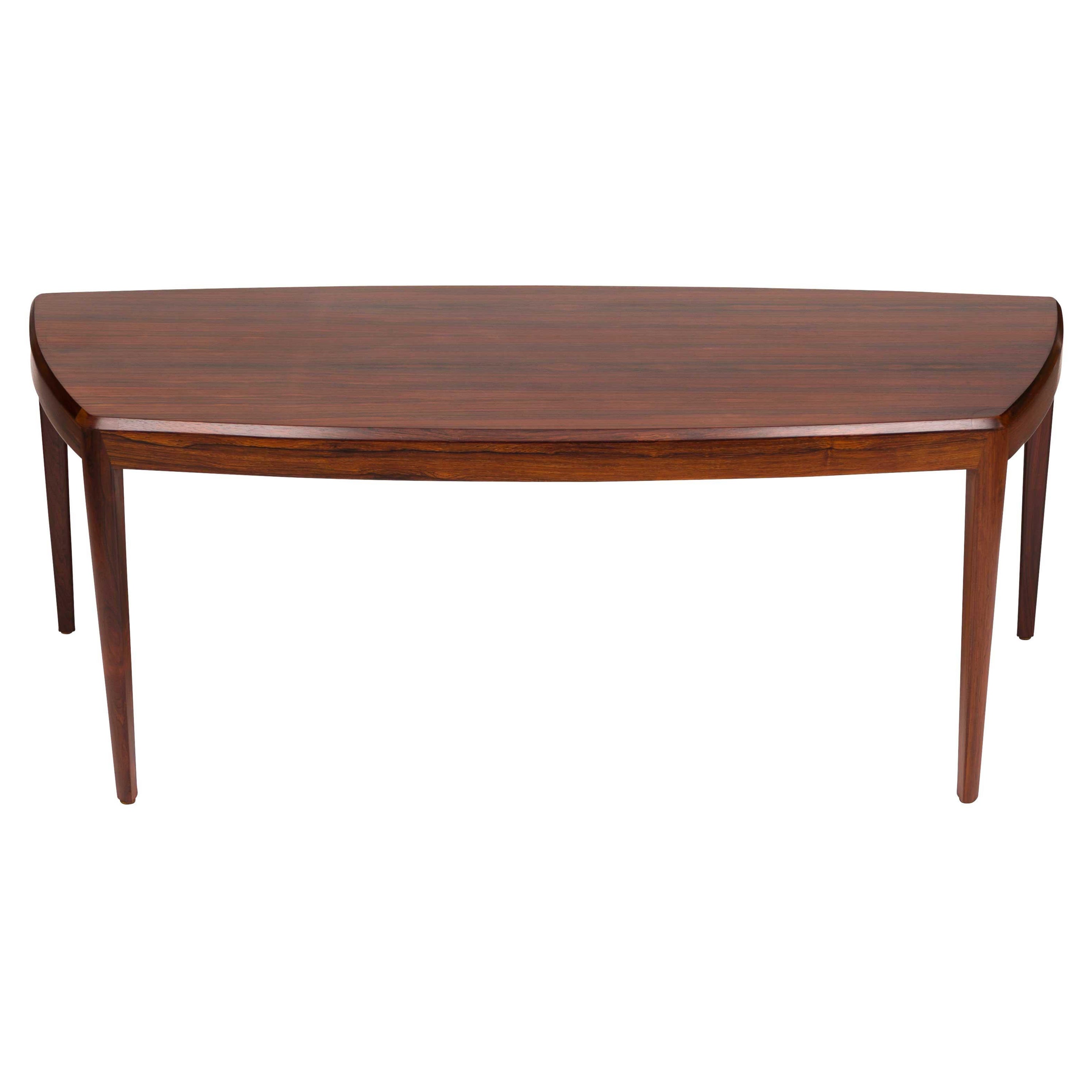 Mesa de centro vintage danesa de palisandro de mediados de siglo Severin Hansen
