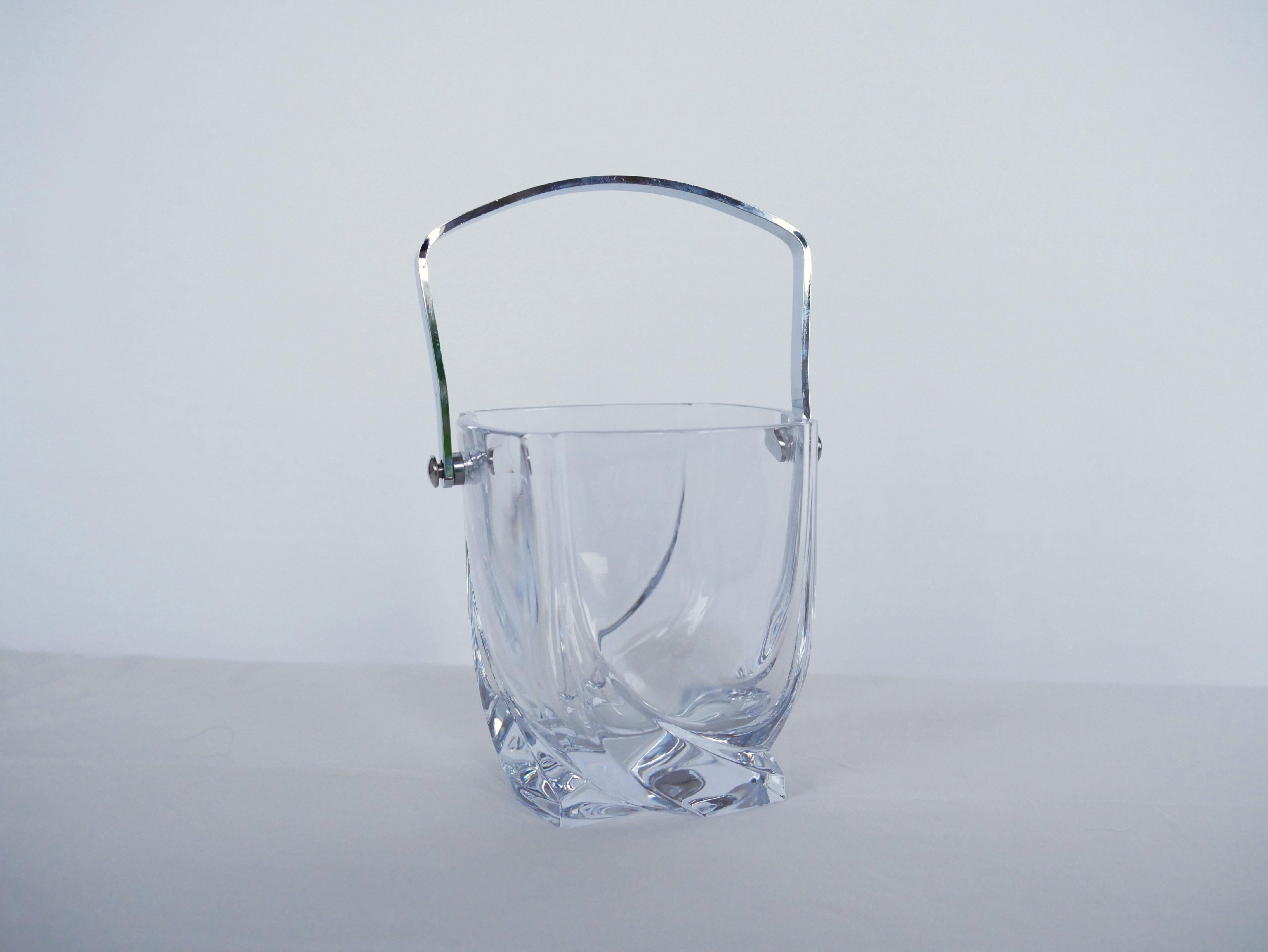Cubitera vintage de cristal de Sèvres, Francia siglo XX en venta